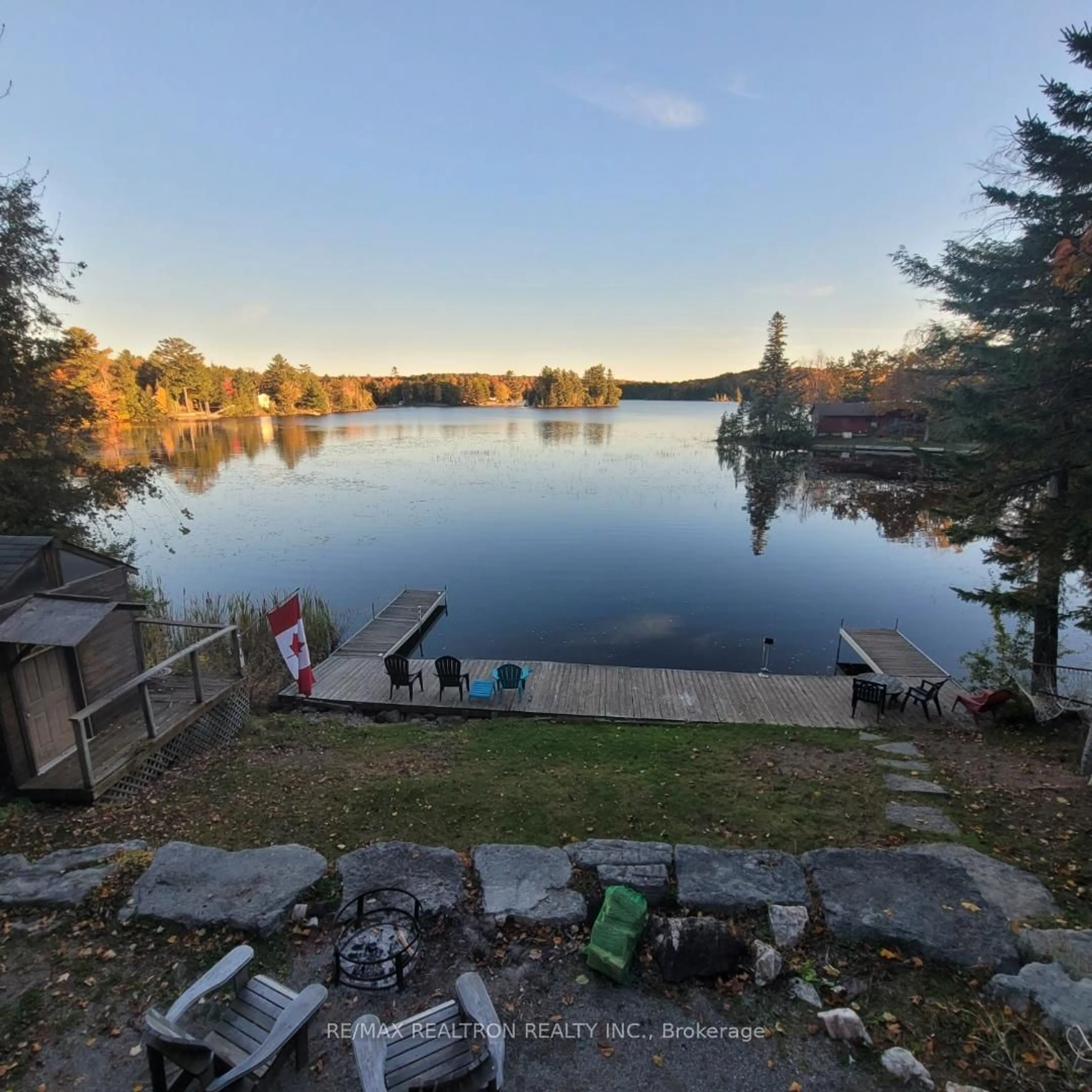 A pic from outside/outdoor area/front of a property/back of a property/a pic from drone, water/lake/river/ocean view for 103 Peninsula Dr, Trent Lakes Ontario K0M 1A0