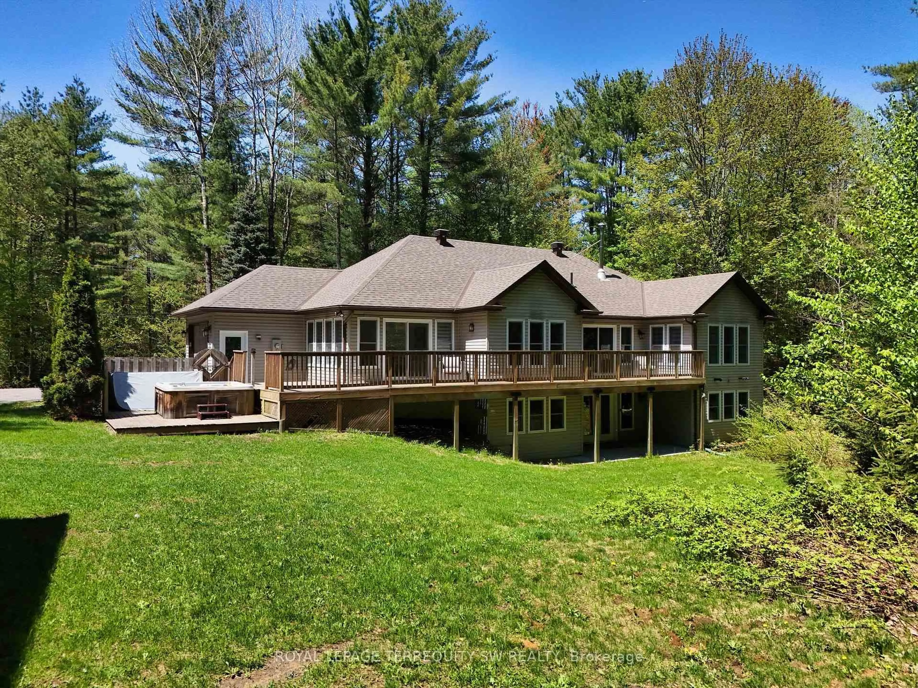 A pic from outside/outdoor area/front of a property/back of a property/a pic from drone, water/lake/river/ocean view for 2095 Cedar Lane, Bracebridge Ontario P1L 1W9