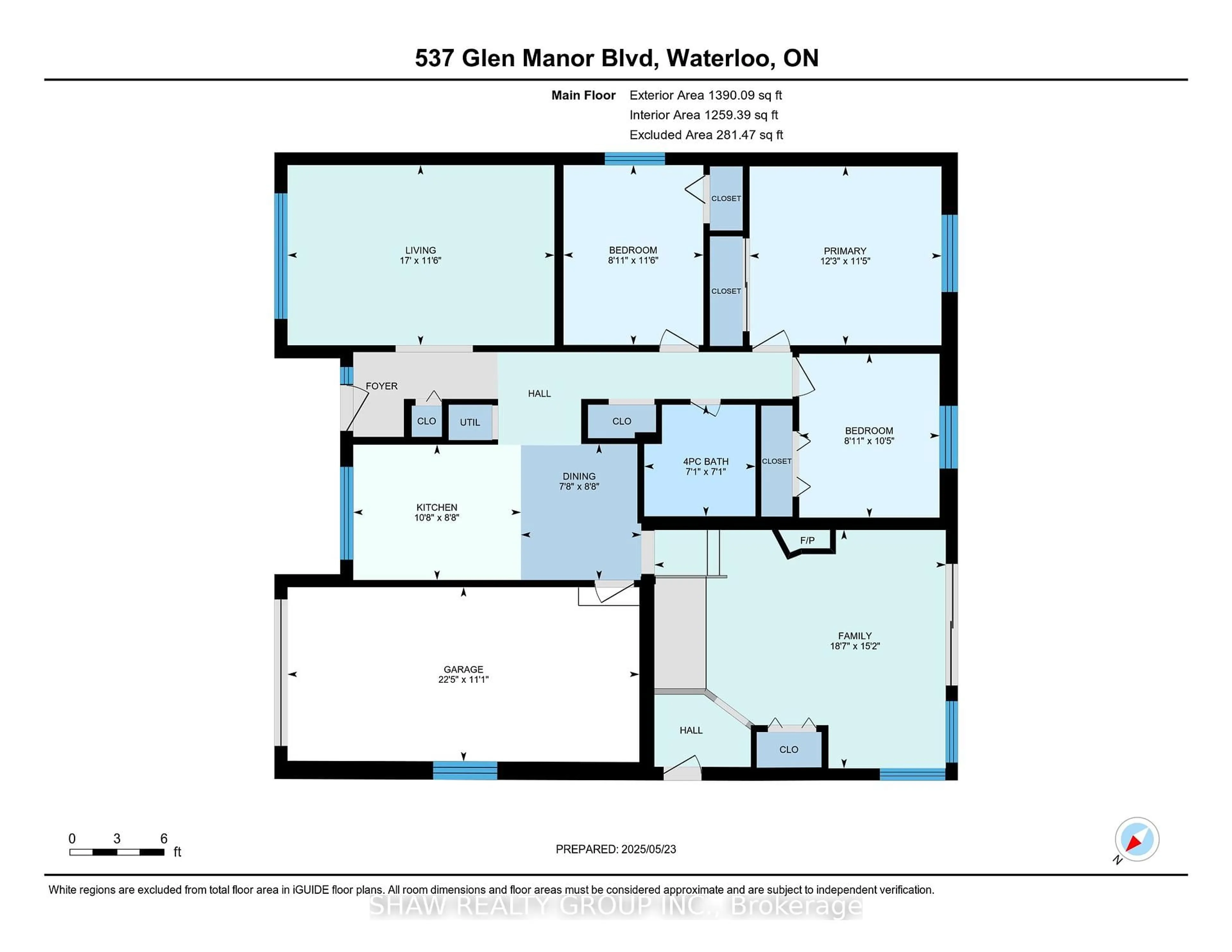 Floor plan for 537 Glen Manor Blvd, Waterloo Ontario N2L 4T4