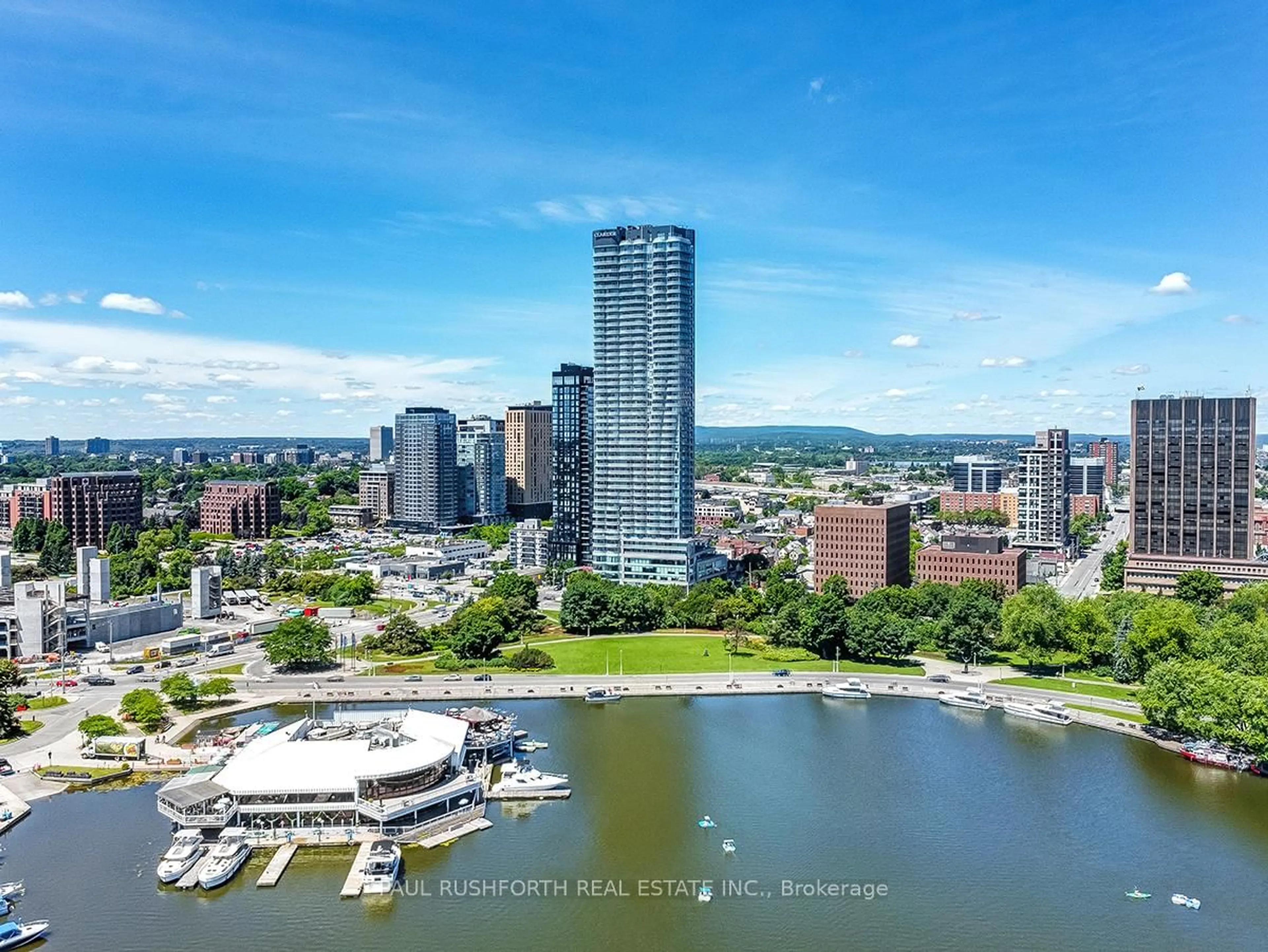 A pic from outside/outdoor area/front of a property/back of a property/a pic from drone, water/lake/river/ocean view for 805 Carling Ave #2108, Ottawa Ontario K1S 5W9