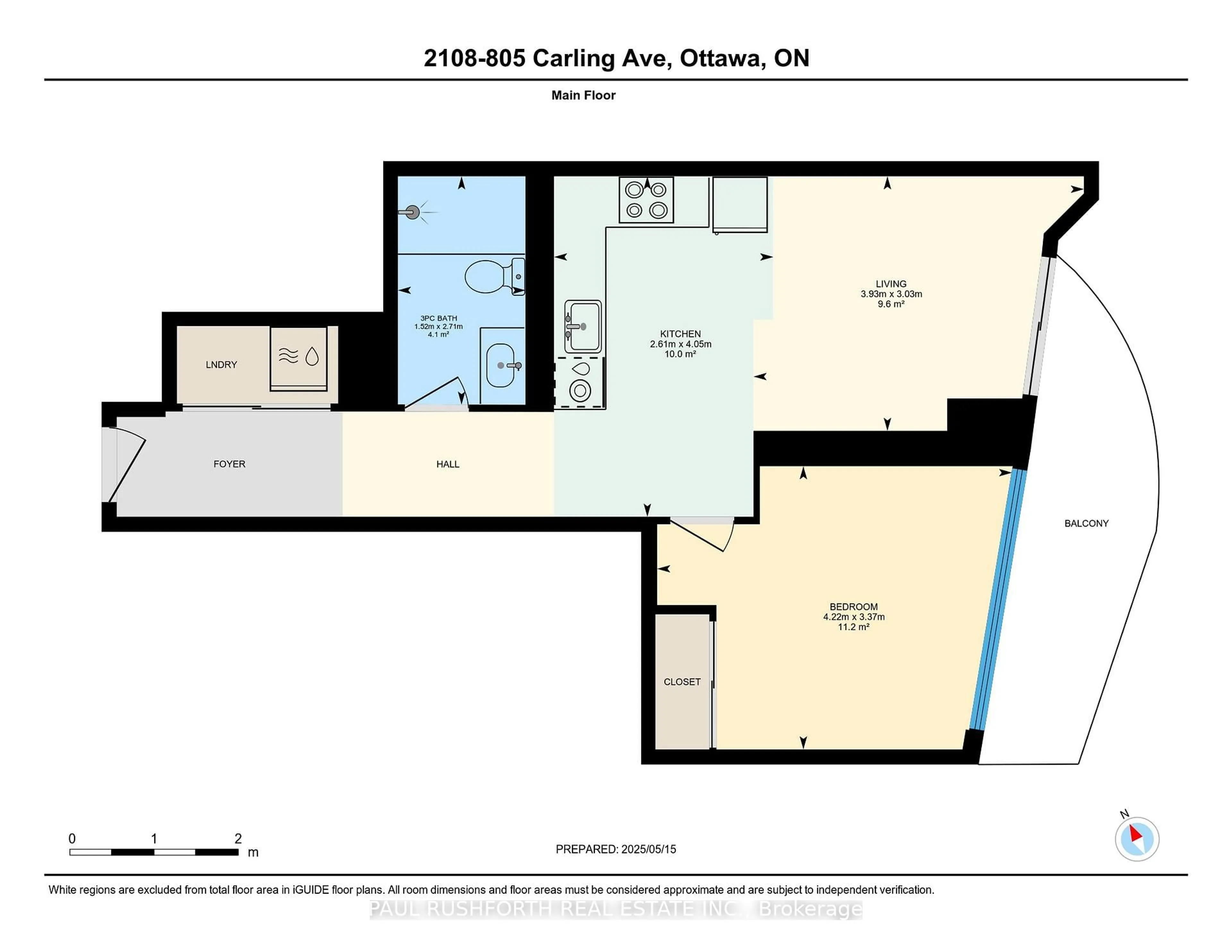 Floor plan for 805 Carling Ave #2108, Ottawa Ontario K1S 5W9