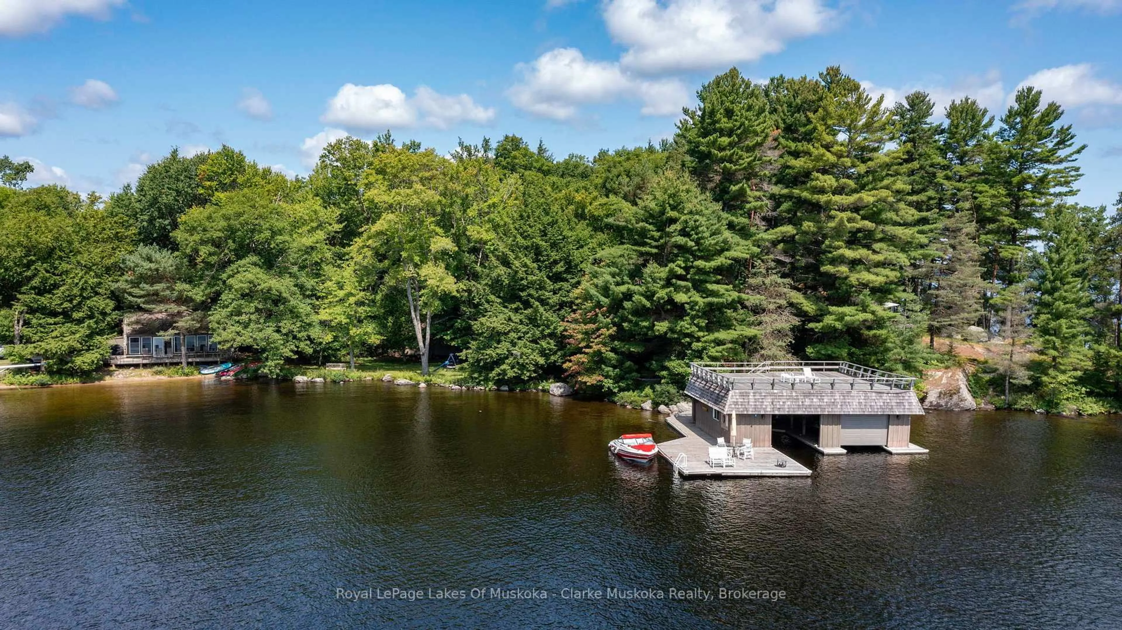 A pic from outside/outdoor area/front of a property/back of a property/a pic from drone, water/lake/river/ocean view for 1223 INNISFREE RD LOT 4/5 N/A, Muskoka Lakes Ontario P0B 1J0