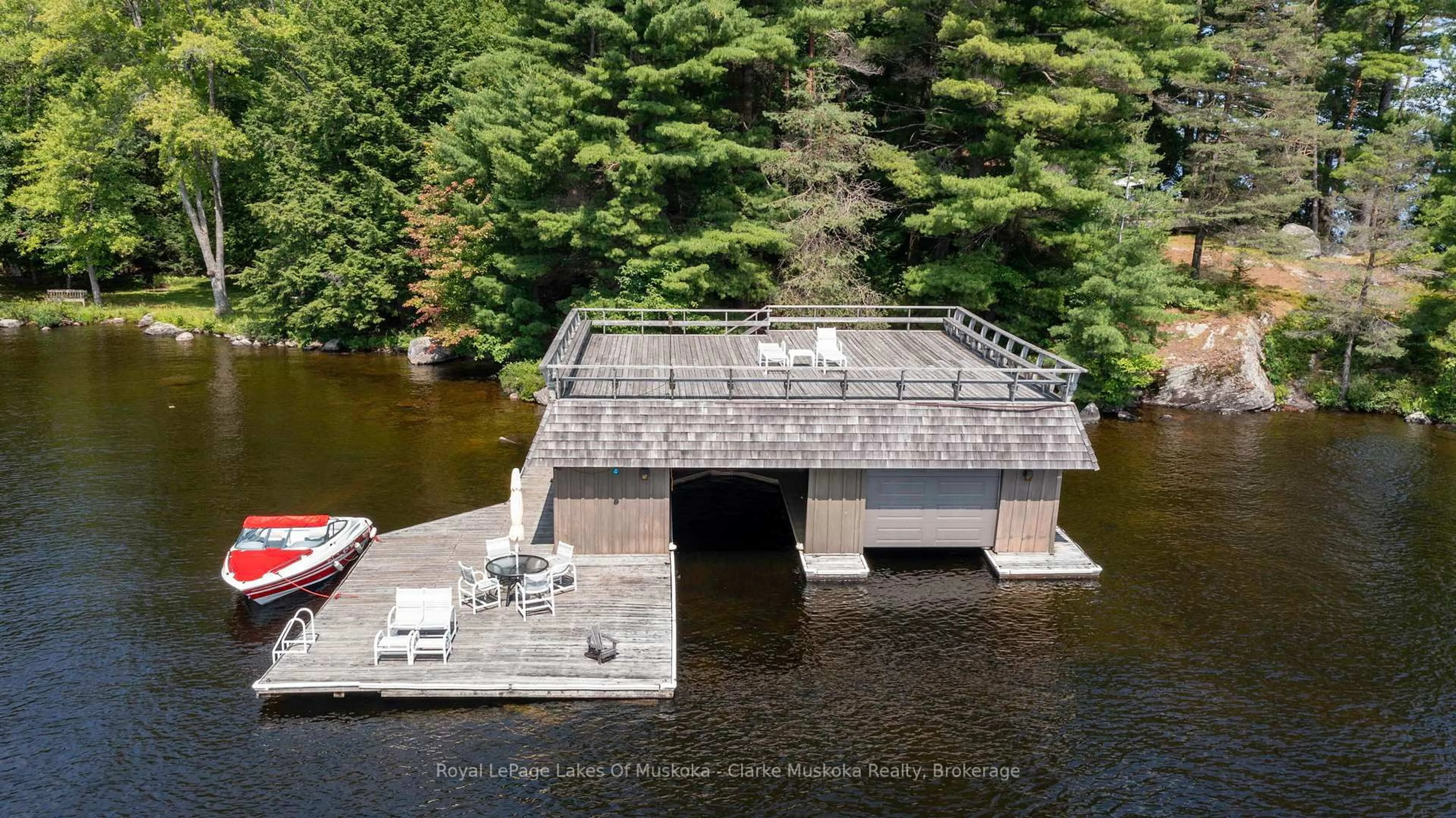 A pic from outside/outdoor area/front of a property/back of a property/a pic from drone, water/lake/river/ocean view for 1223 INNISFREE RD LOT 4/5 N/A, Muskoka Lakes Ontario P0B 1J0