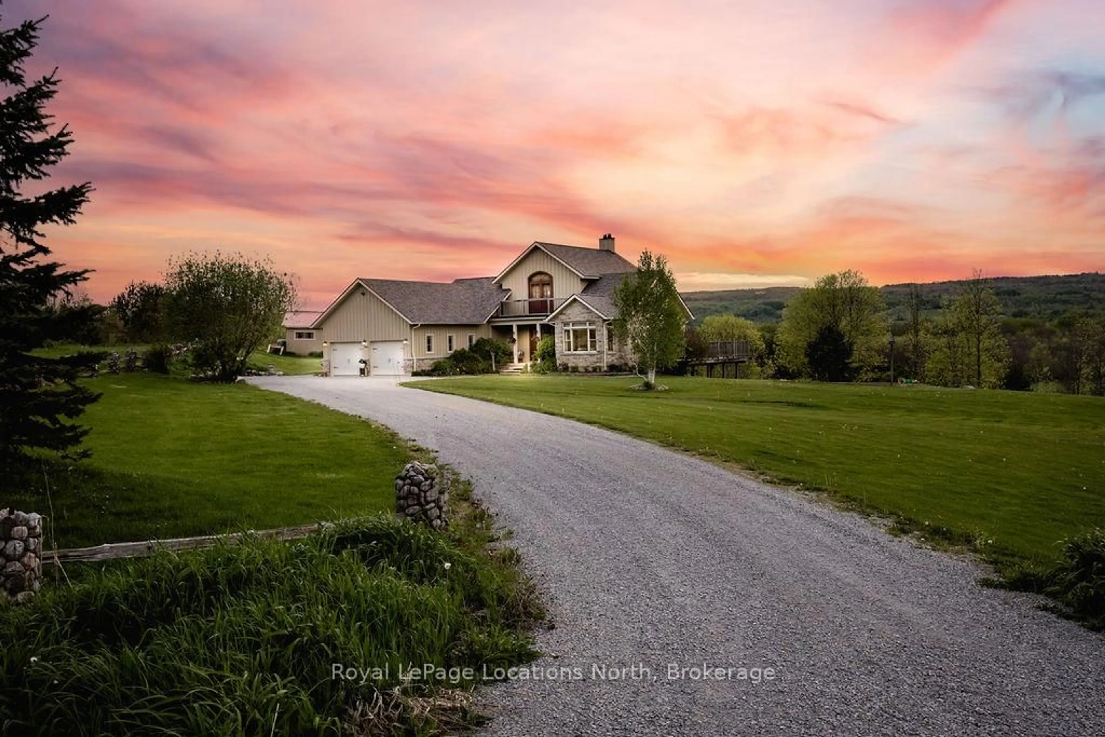 A pic from outside/outdoor area/front of a property/back of a property/a pic from drone, mountain view for 236254 Grey 13 Rd, Grey Highlands Ontario N0C 1G0