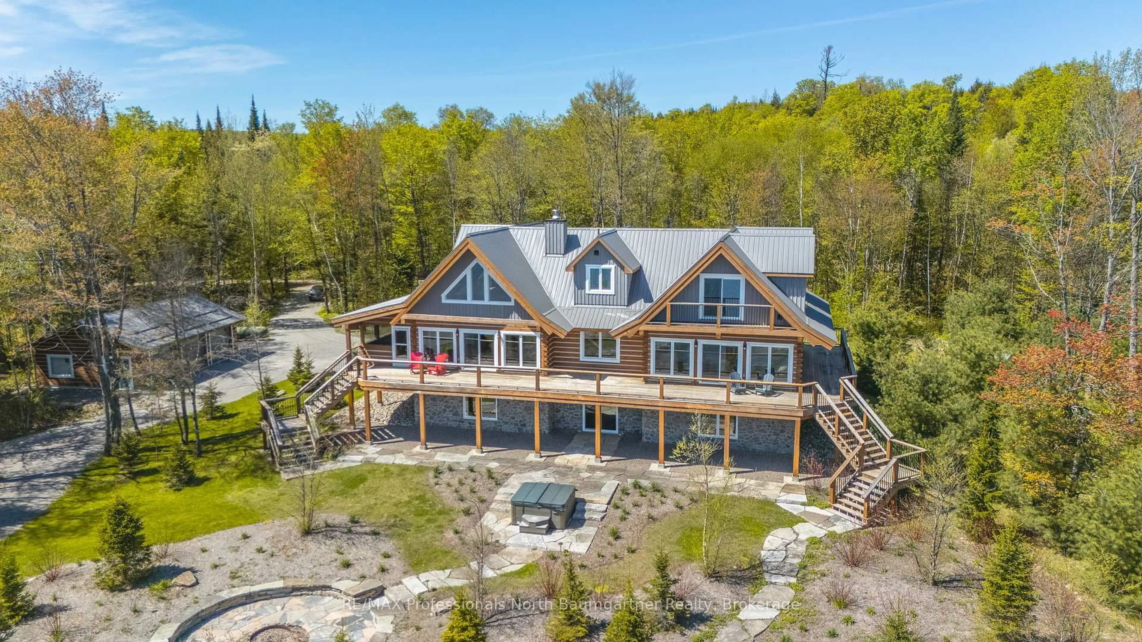 A pic from outside/outdoor area/front of a property/back of a property/a pic from drone, water/lake/river/ocean view for 2987 Boice Bradley Rd, Dysart et al Ontario K0M 1S0