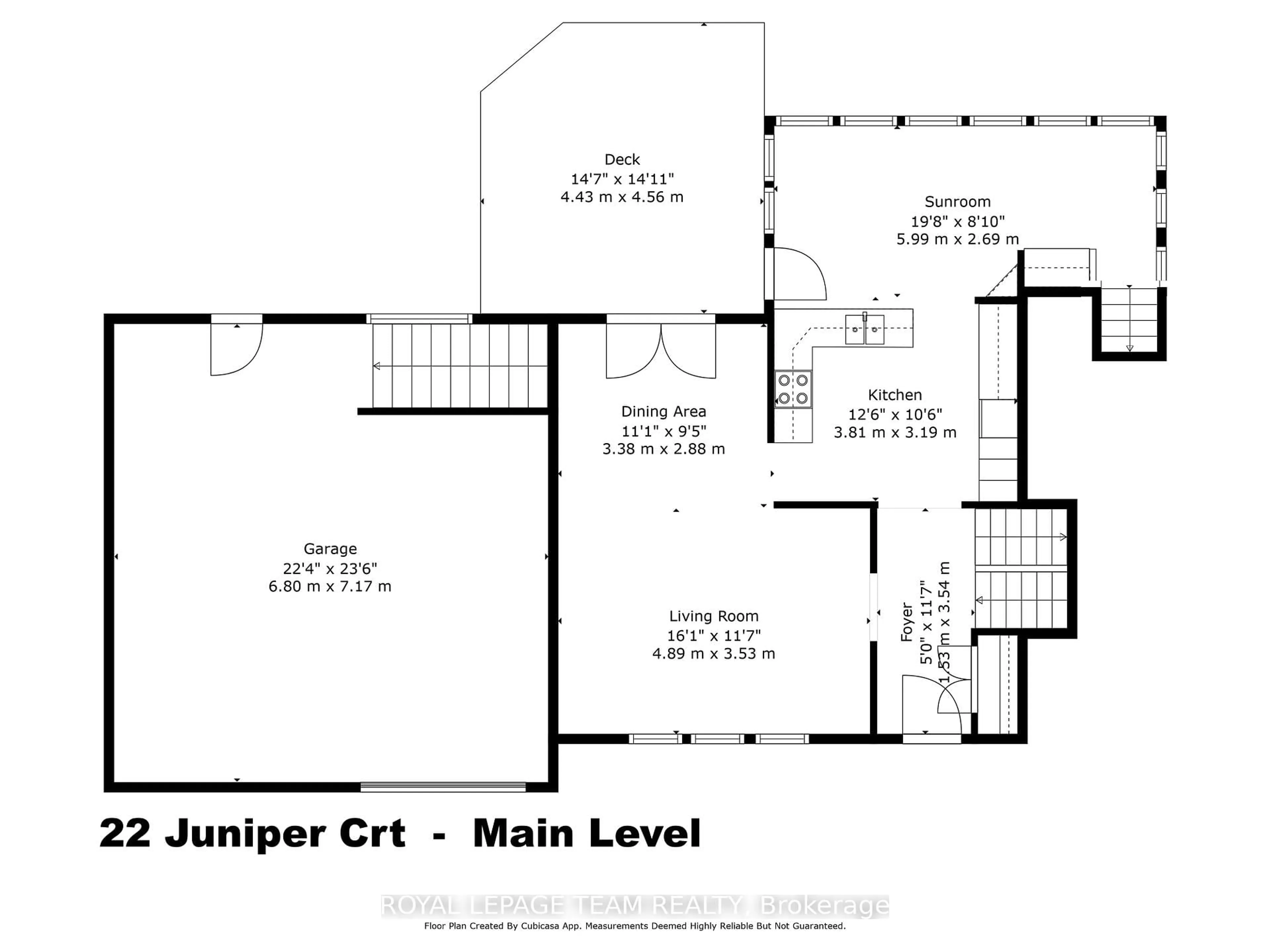 Floor plan for 22 Juniper Crt, Ottawa Ontario K2E 5M6