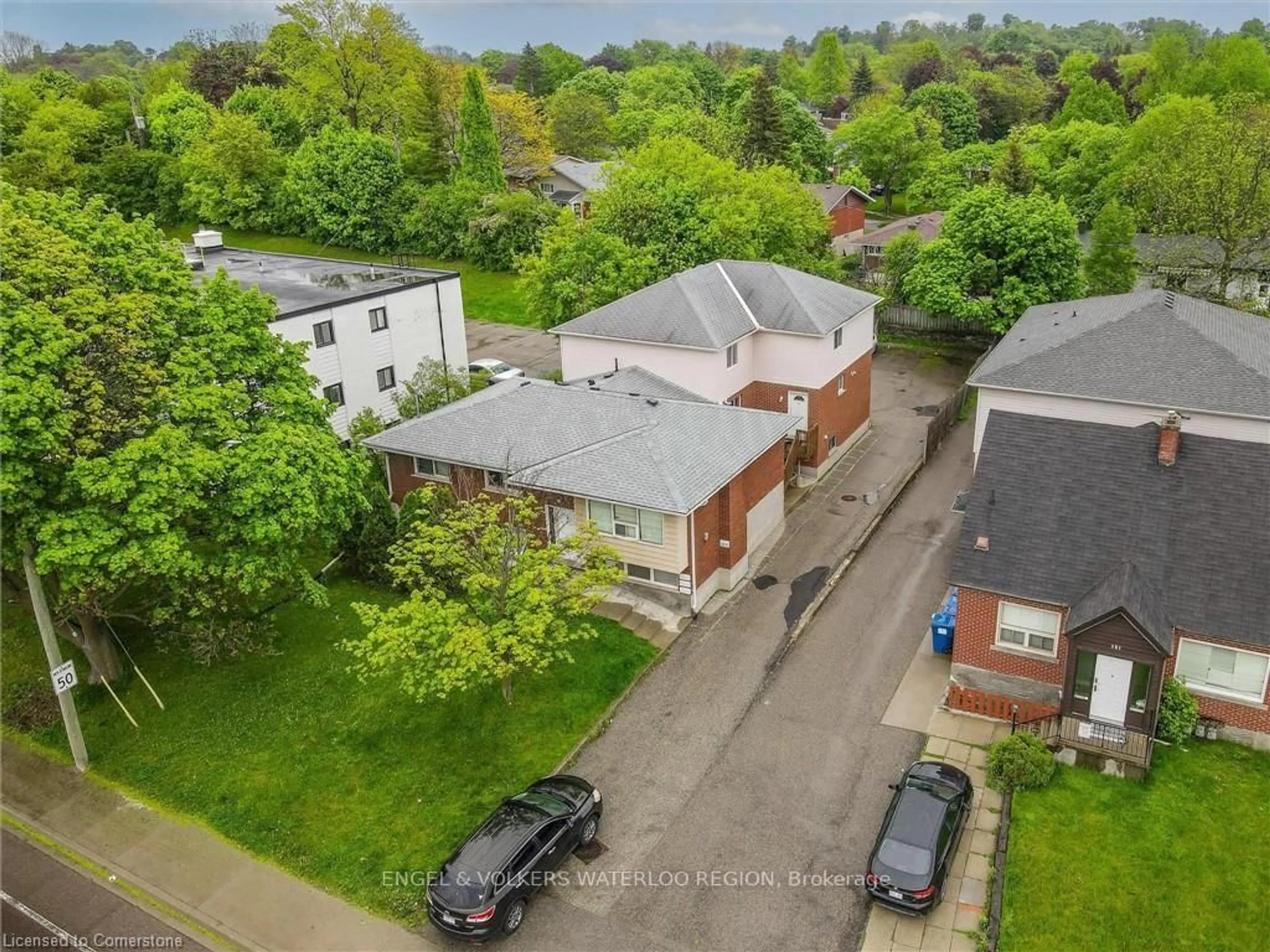 A pic from outside/outdoor area/front of a property/back of a property/a pic from drone, street for 155 University Ave, Waterloo Ontario N2J 2W4