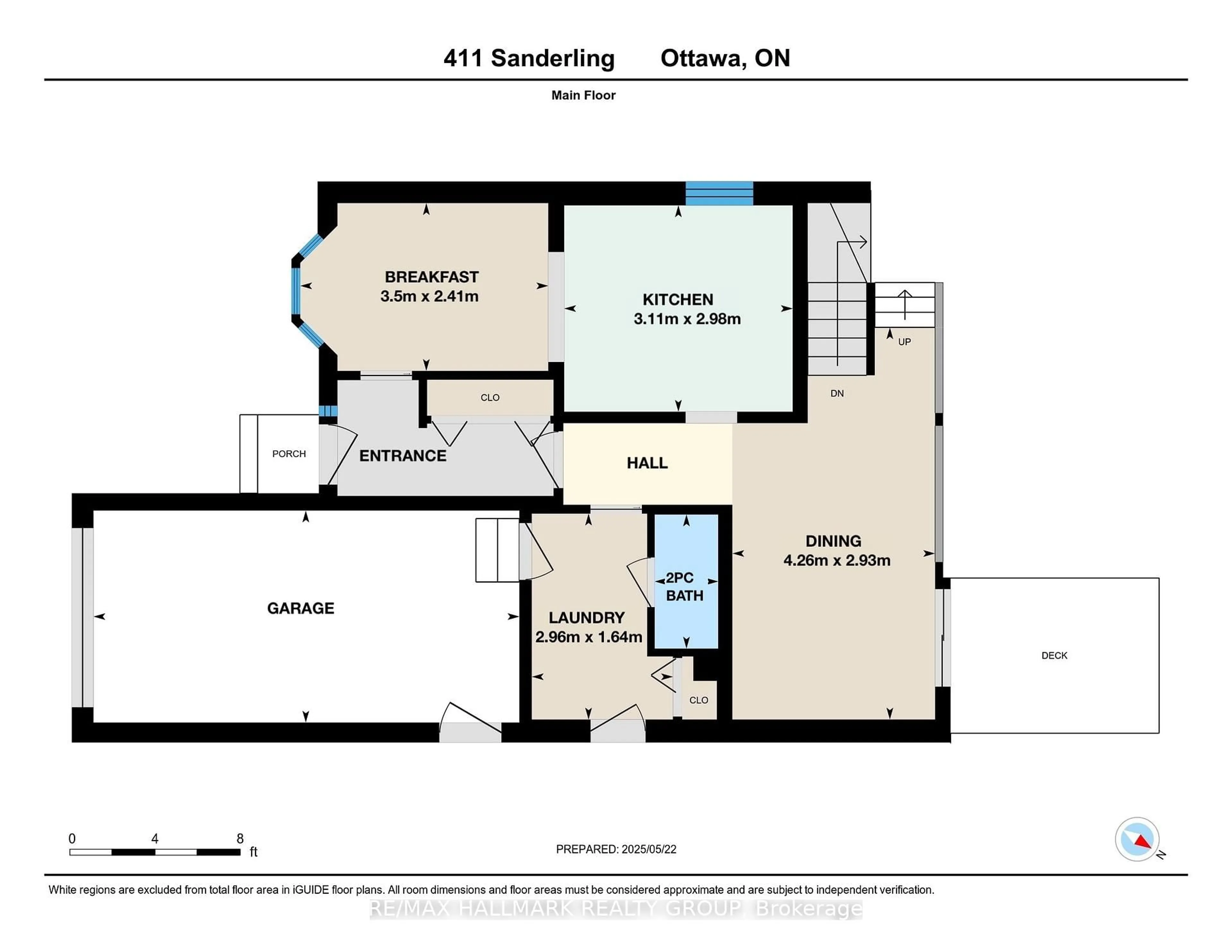 Floor plan for 411 Sanderling Cres, Orleans Ontario K1E 2V5