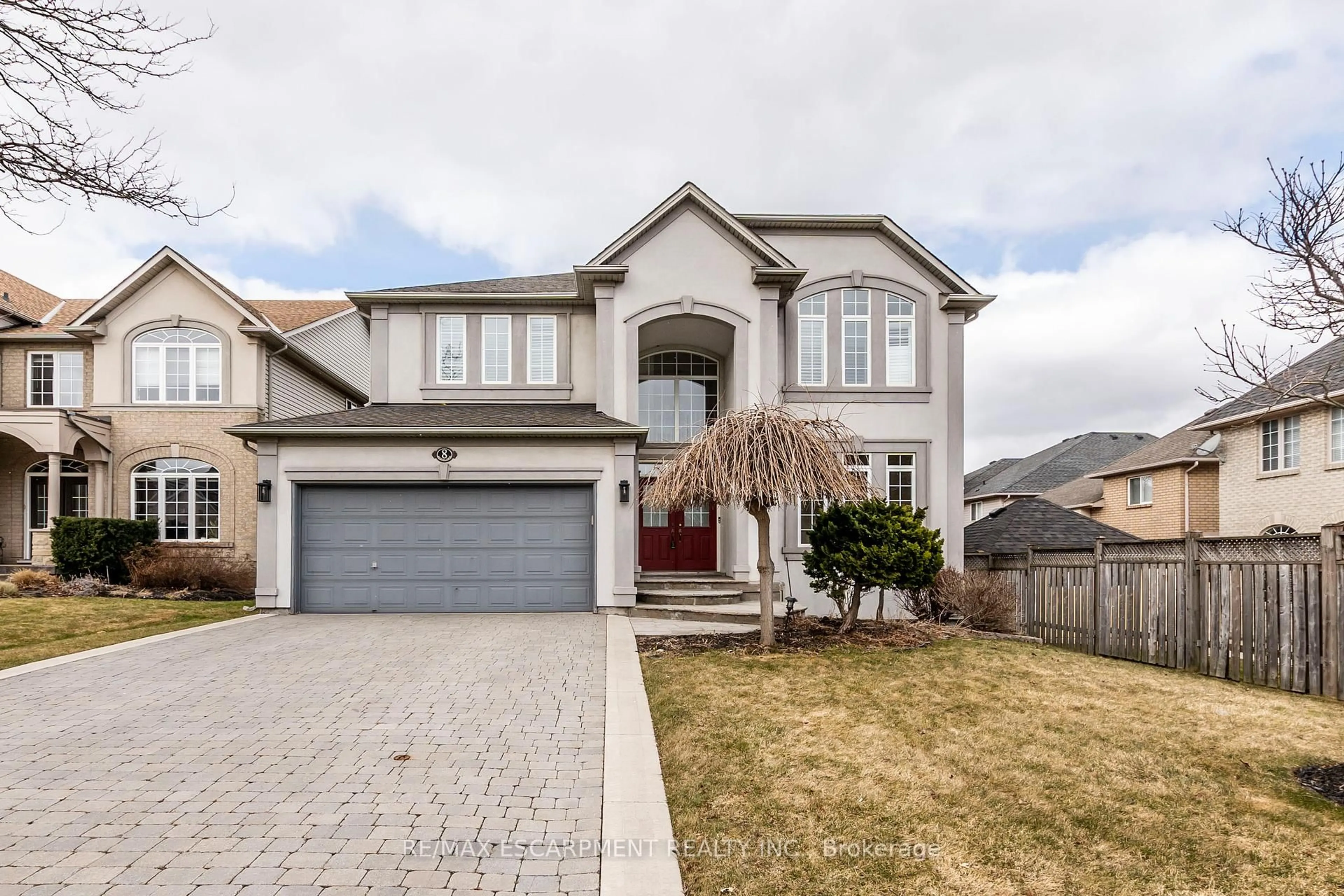 Home with vinyl exterior material, street for 8 Hackney Crt, Hamilton Ontario L9K 1M3