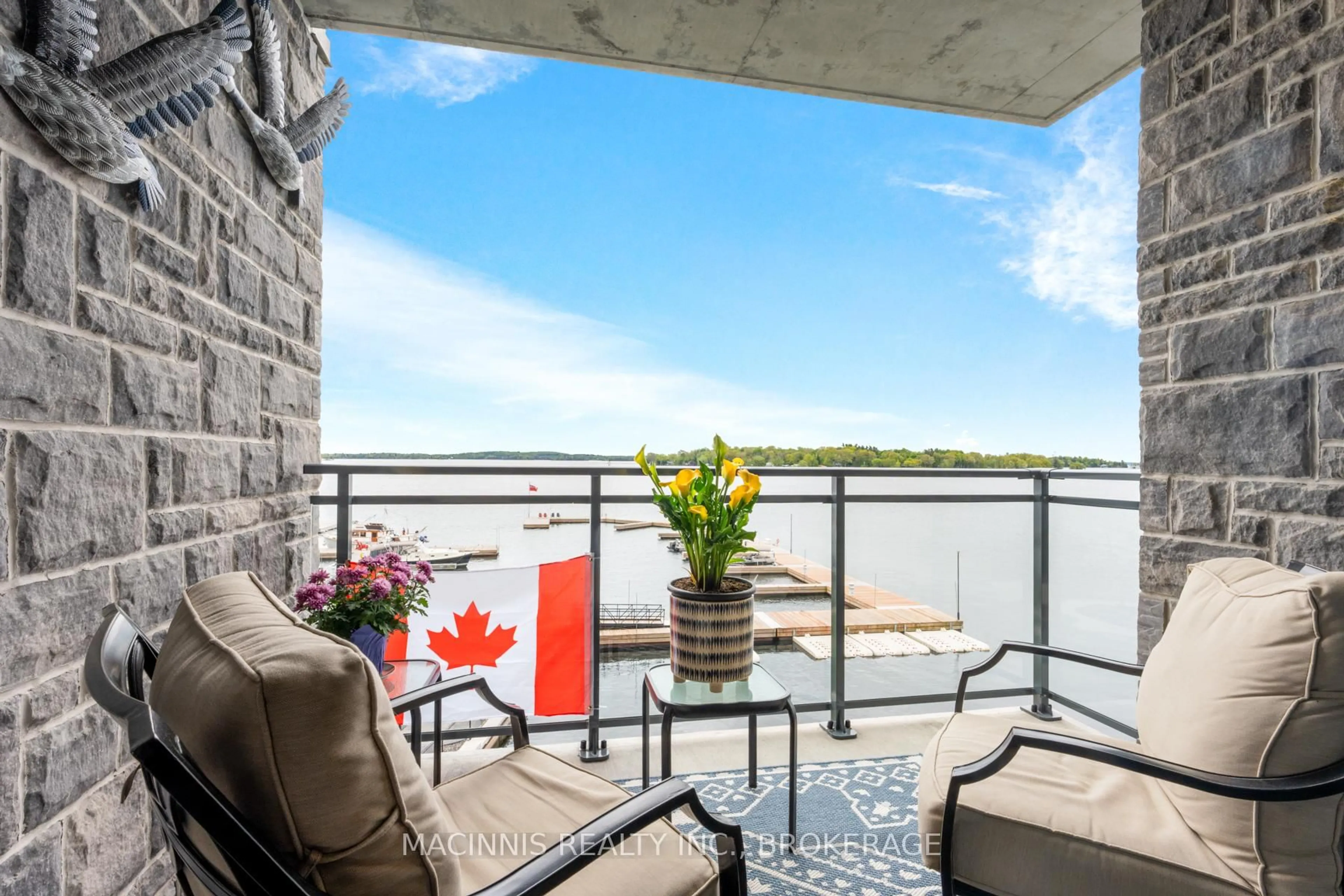 Patio, water/lake/river/ocean view for 129B South St #218, Gananoque Ontario K7G 0B1