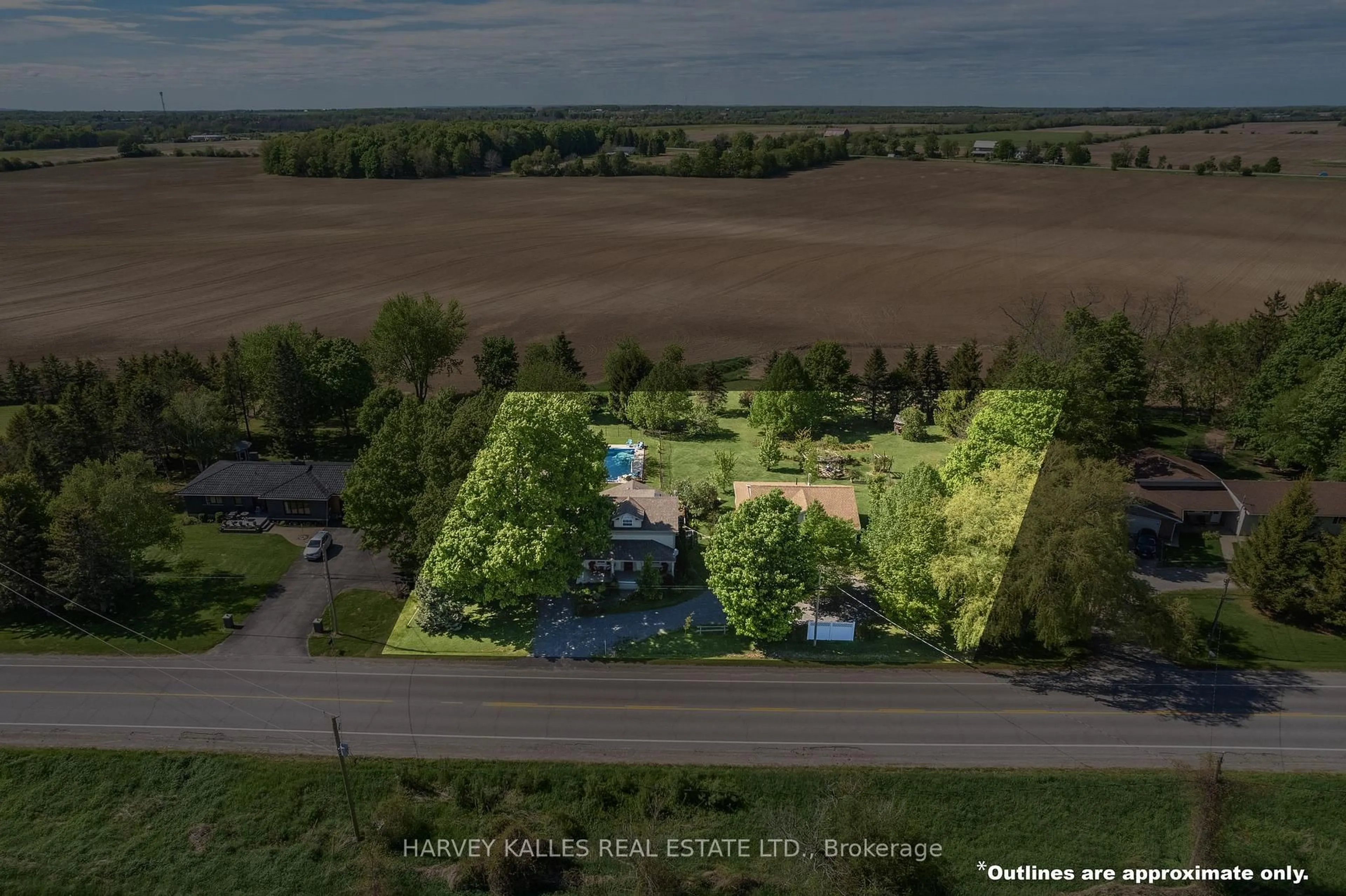 A pic from outside/outdoor area/front of a property/back of a property/a pic from drone, water/lake/river/ocean view for 14782 Loyalist Pkwy, Prince Edward County Ontario K0K 1G0