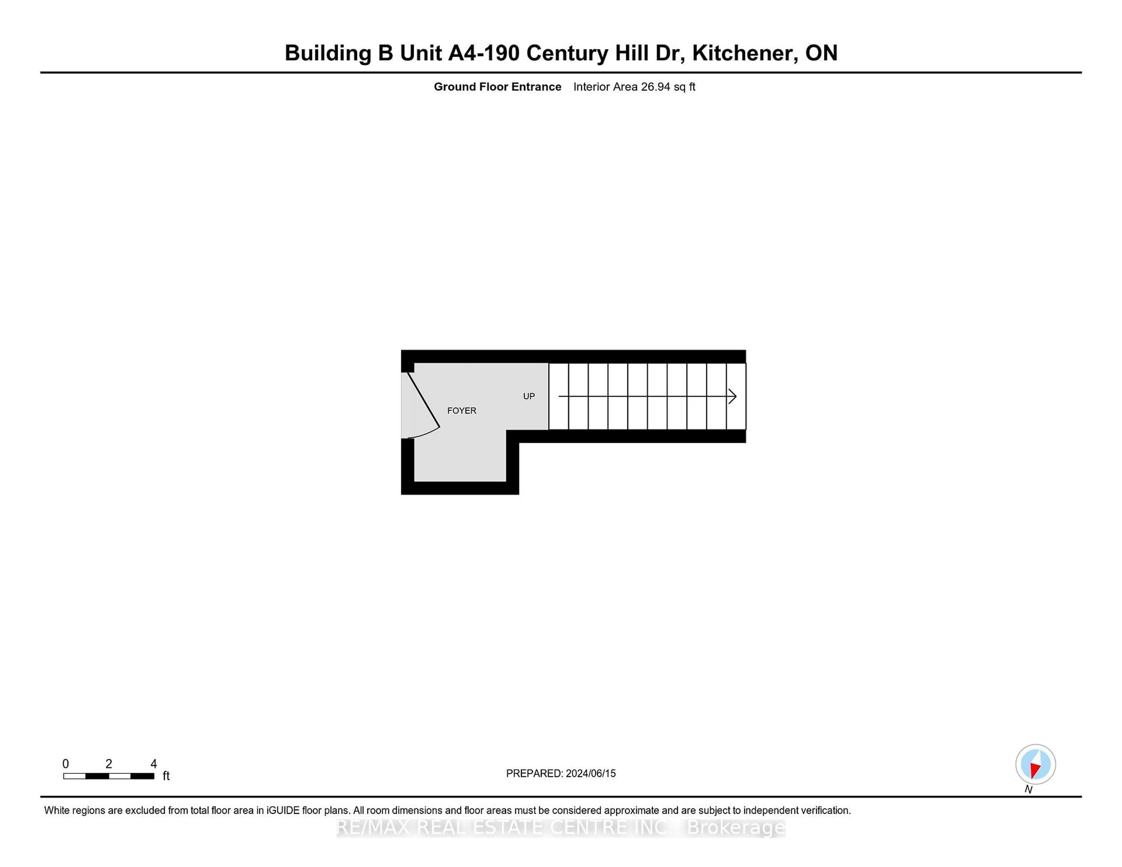 Floor plan for 190 Century Hill Dr #A4, Kitchener Ontario N2E 0G9