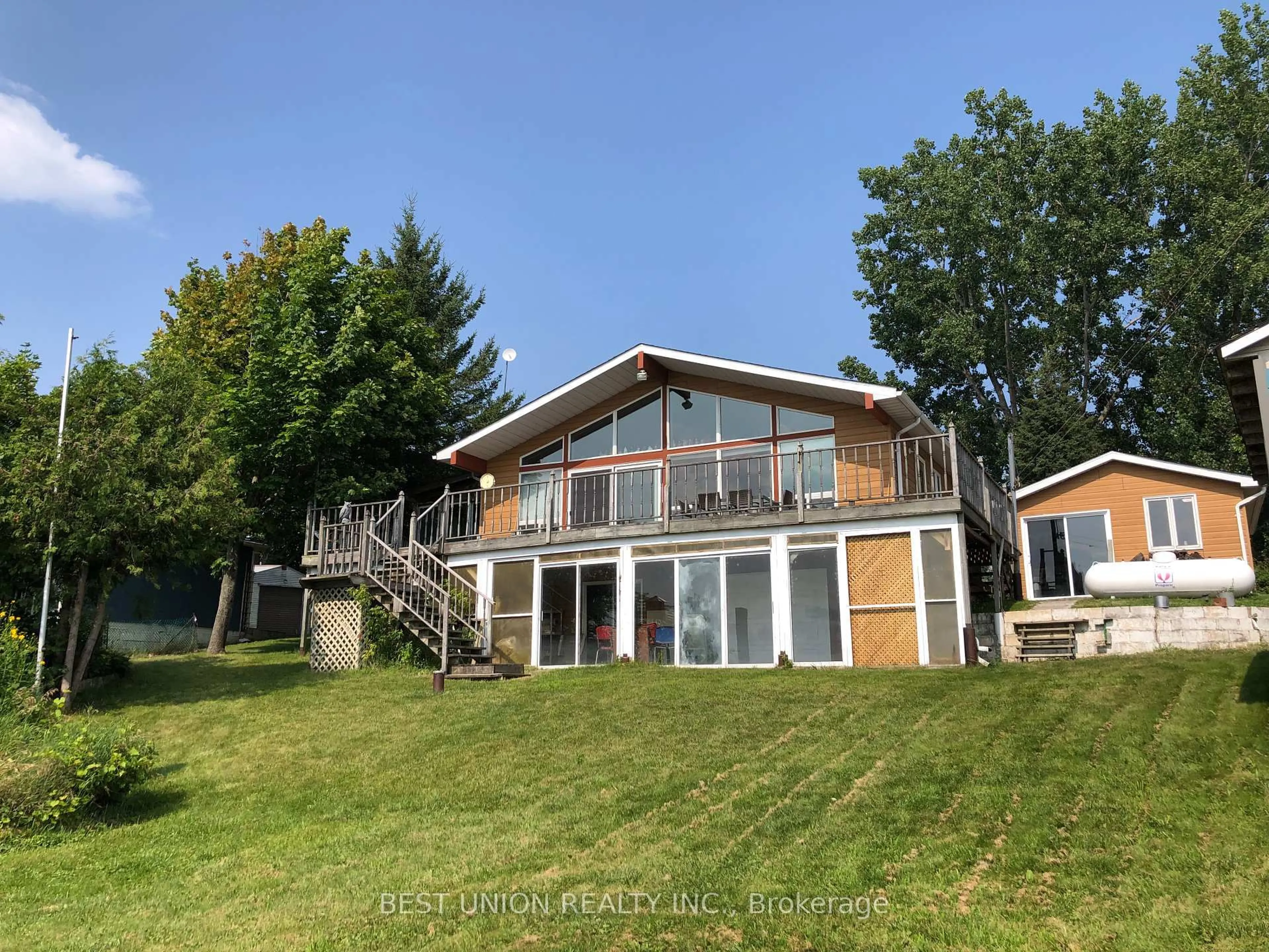A pic from outside/outdoor area/front of a property/back of a property/a pic from drone, water/lake/river/ocean view for 6274 Shearer Point Rd, Alnwick/Haldimand Ontario K0K 2X0