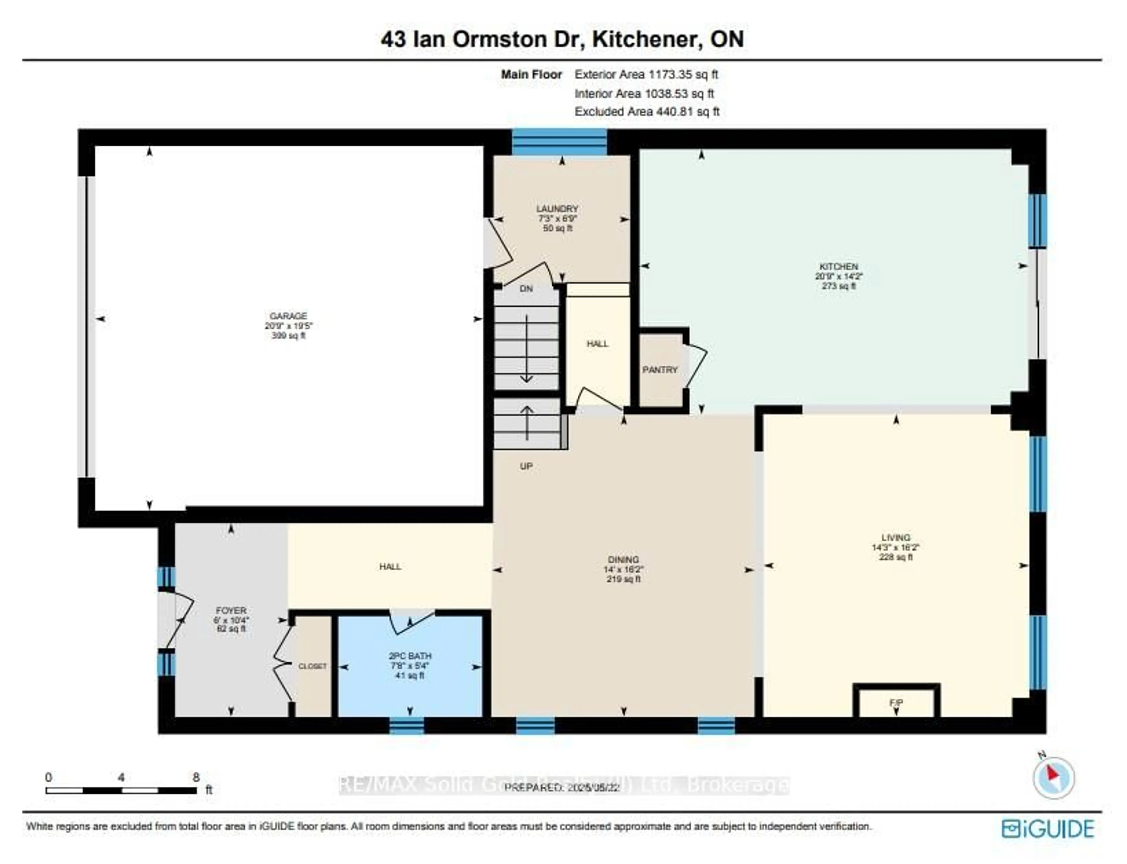 Floor plan for 43 Ian Ormston Dr, Kitchener Ontario N2P 0K2