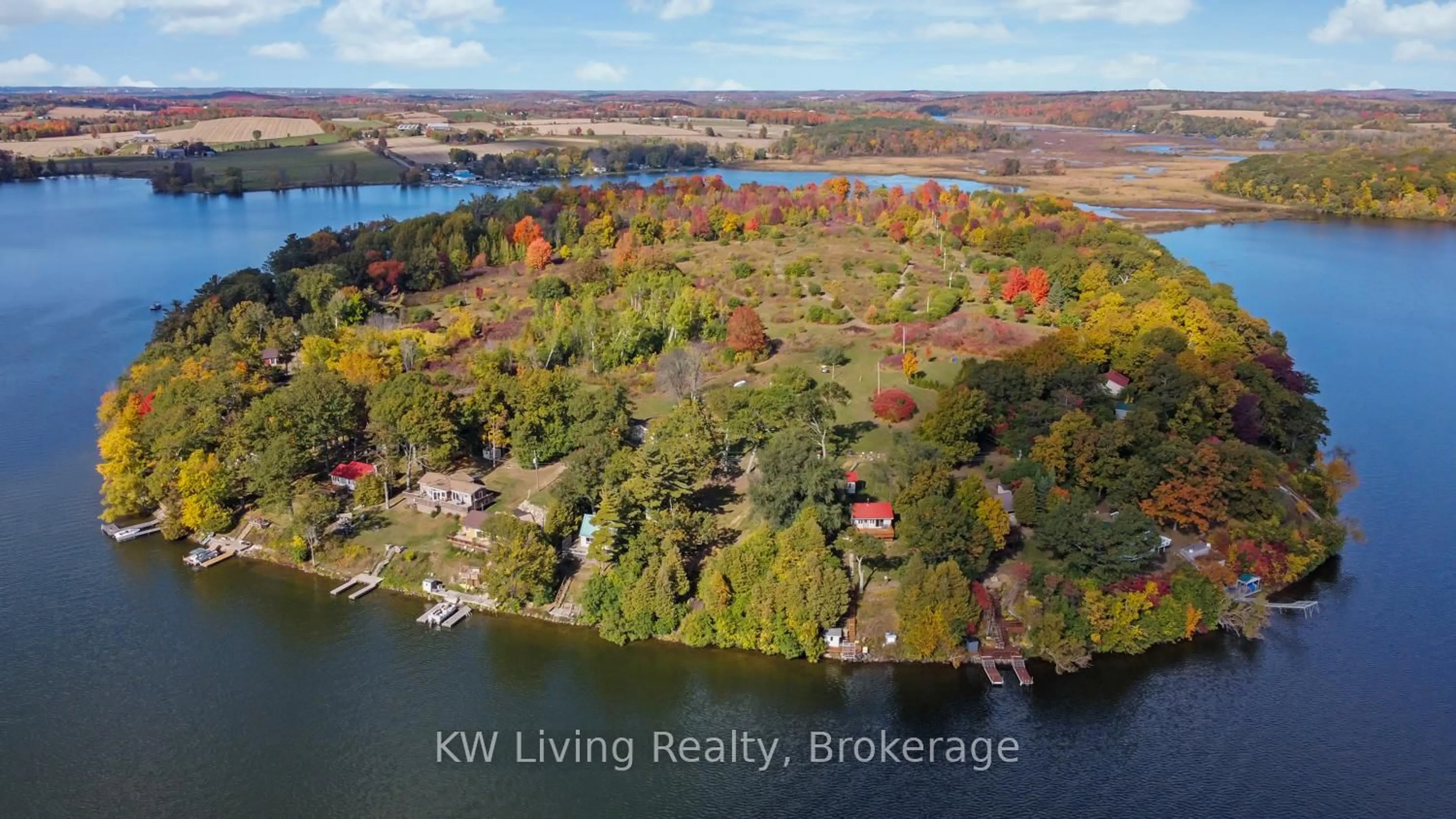 A pic from outside/outdoor area/front of a property/back of a property/a pic from drone, water/lake/river/ocean view for 72 Cow Island N/A, Otonabee-South Monaghan Ontario K9J 6X8