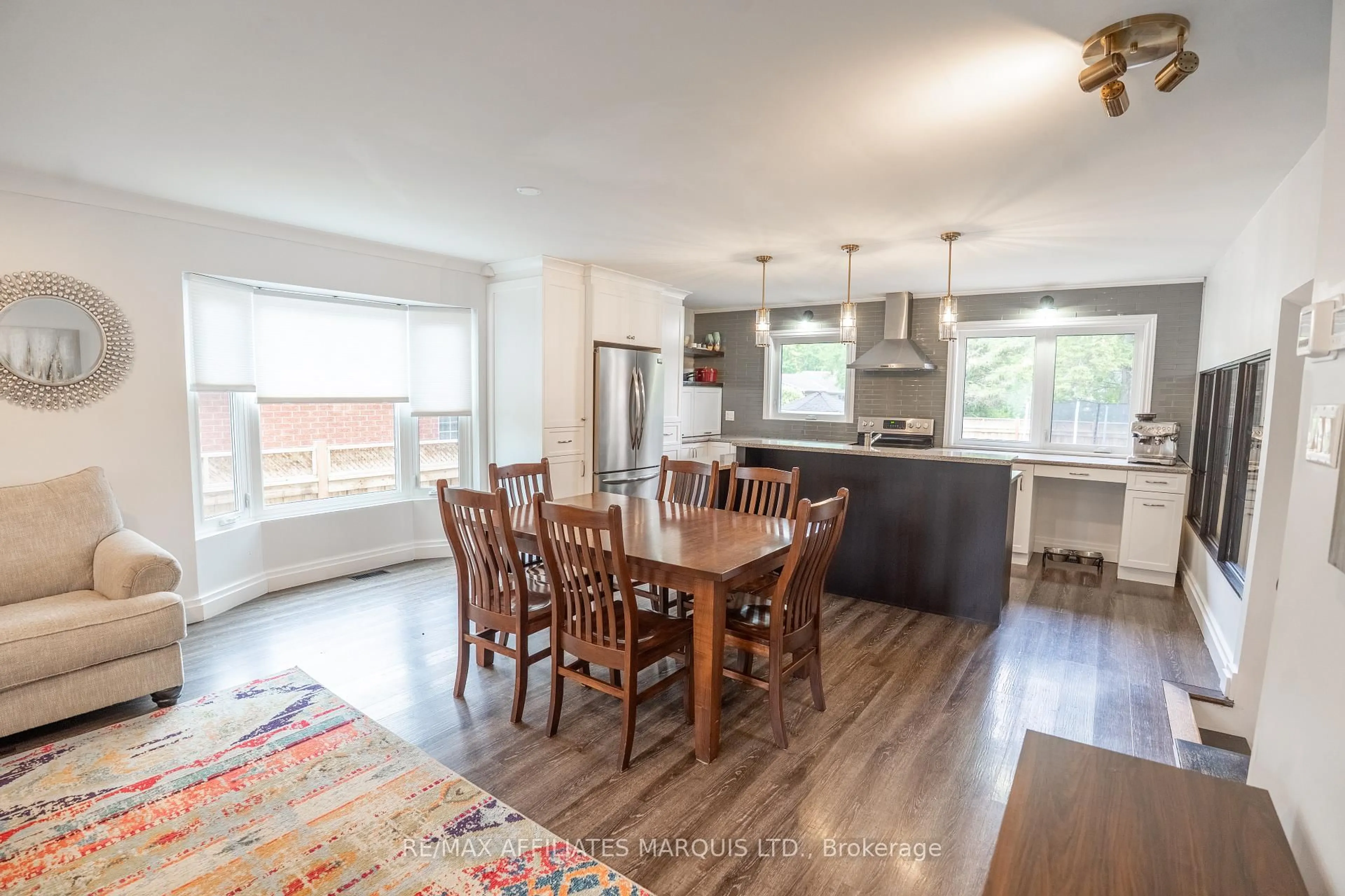 Open concept kitchen, wood/laminate floor for 1143 Stokes Dr, Cornwall Ontario K6J 5J6