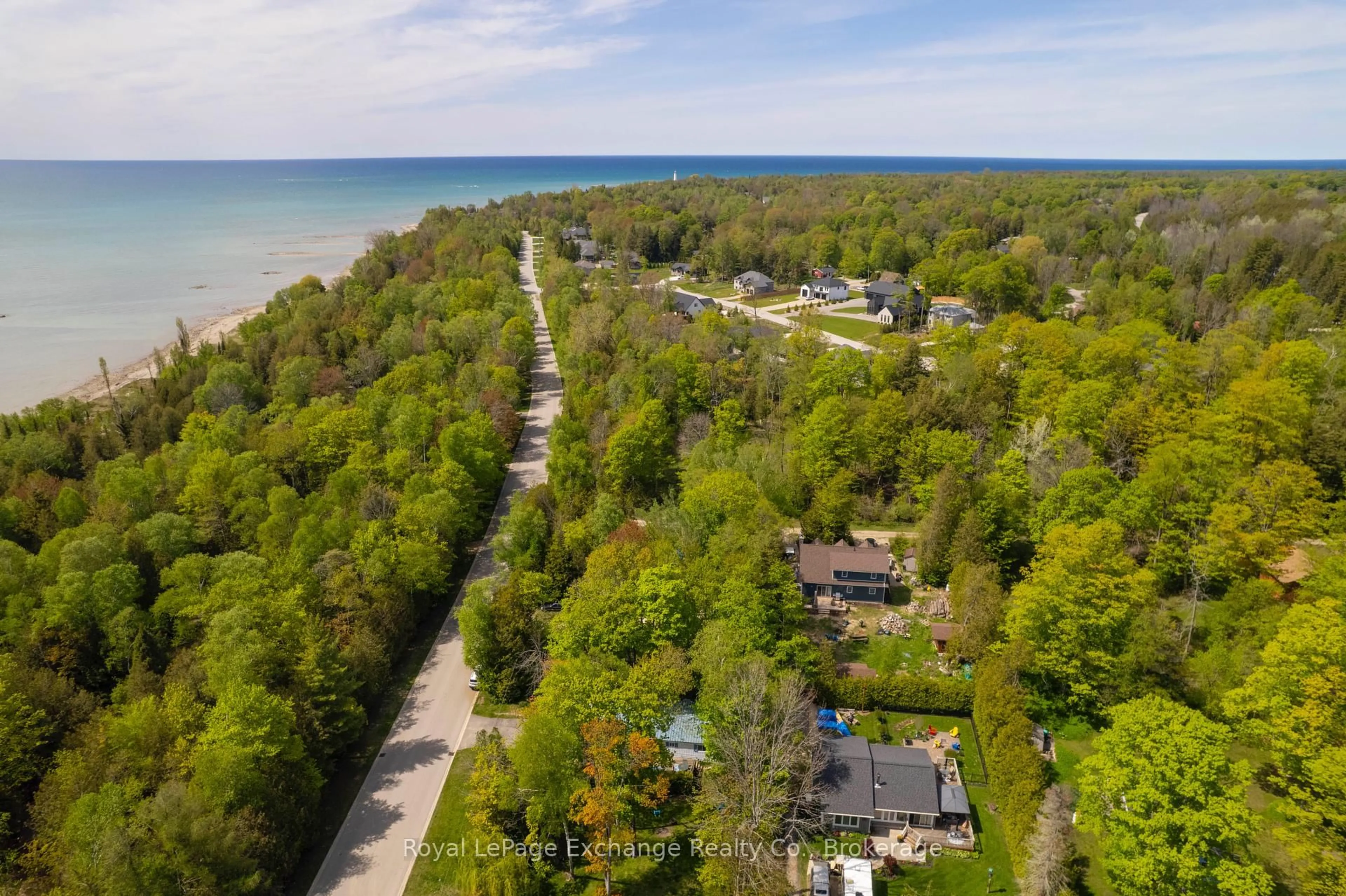 A pic from outside/outdoor area/front of a property/back of a property/a pic from drone, water/lake/river/ocean view for 112 HURON Rd, Huron-Kinloss Ontario N0G 2R0