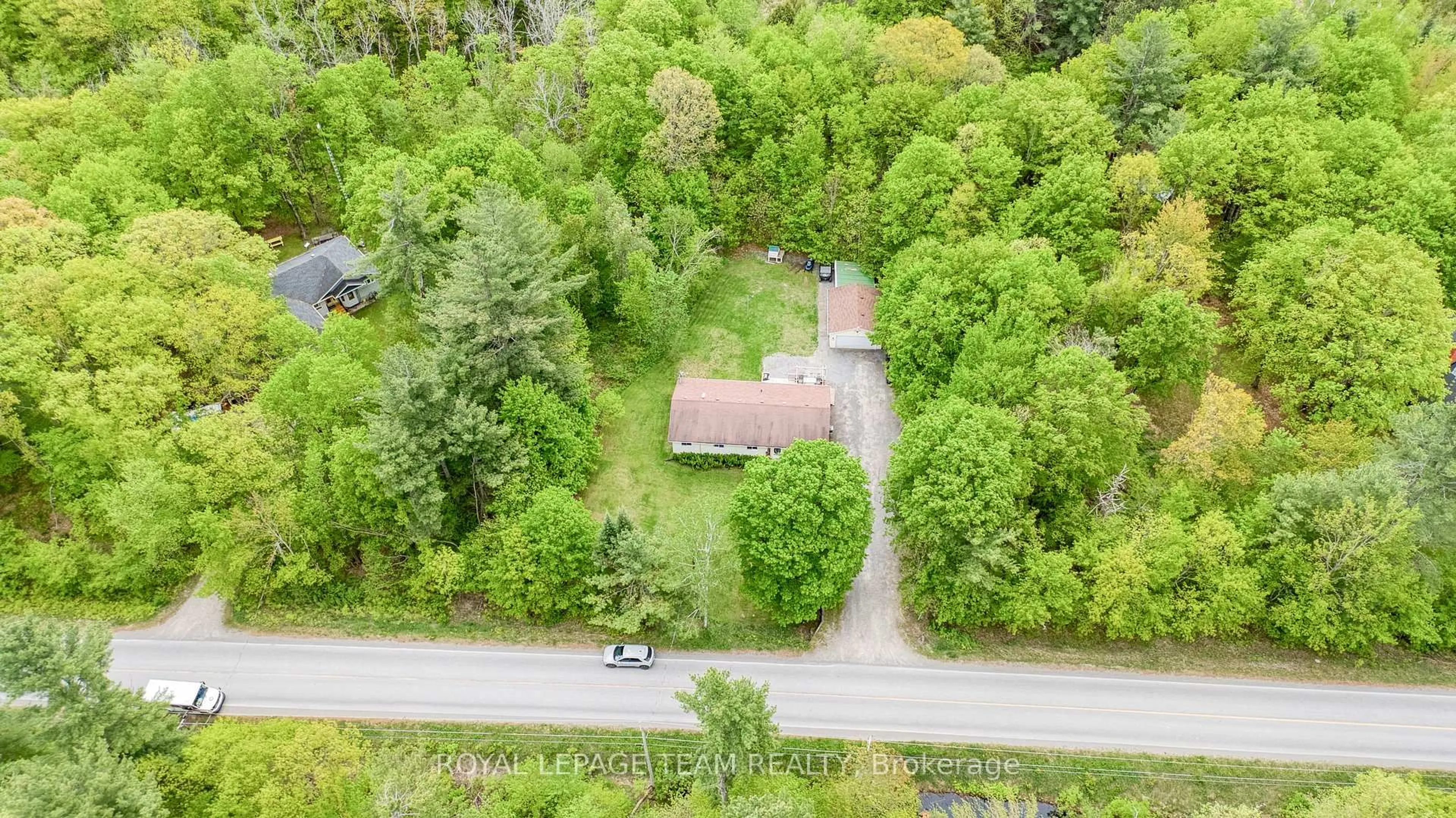 A pic from outside/outdoor area/front of a property/back of a property/a pic from drone, forest/trees view for 285 Drummond 11 Concession, Carleton Place Ontario K7C 0C5