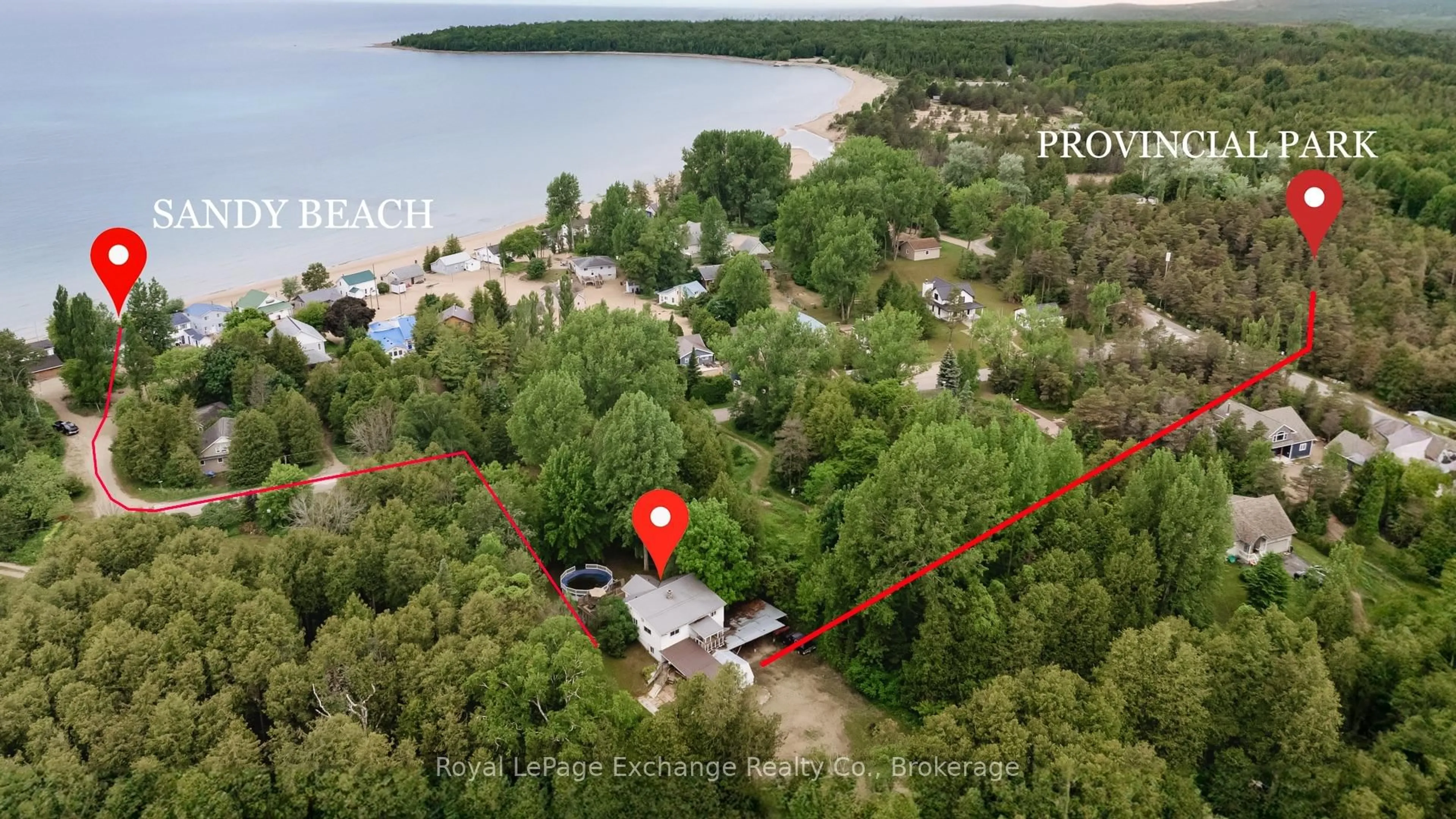 A pic from outside/outdoor area/front of a property/back of a property/a pic from drone, water/lake/river/ocean view for 14 Victoria St, Kincardine Ontario N0G 2T0