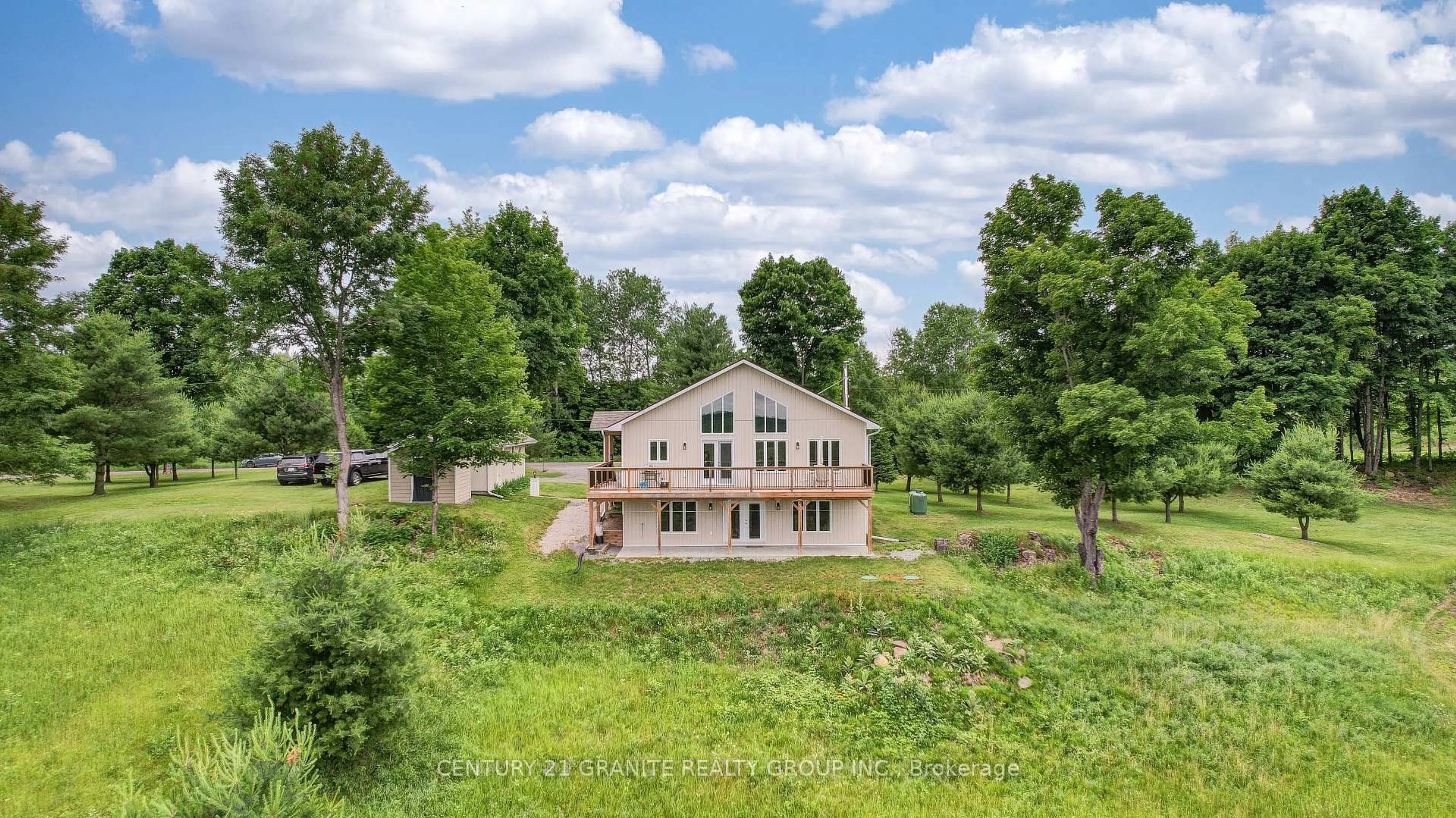 A pic from outside/outdoor area/front of a property/back of a property/a pic from drone, water/lake/river/ocean view for 256 Glen Alda Rd, North Kawartha Ontario K0L 1A0