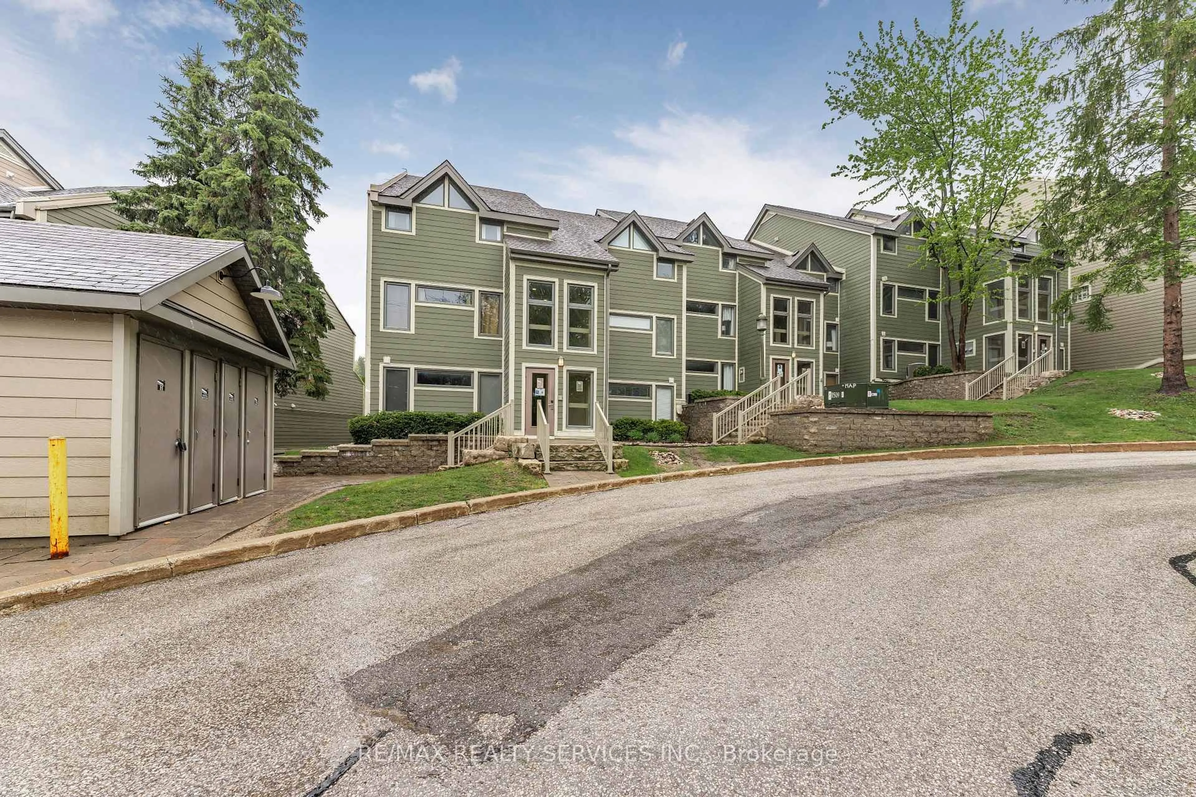 A pic from outside/outdoor area/front of a property/back of a property/a pic from drone, mountain view for 796404 Grey 19 Rd #215, Blue Mountains Ontario L9Y 0N8