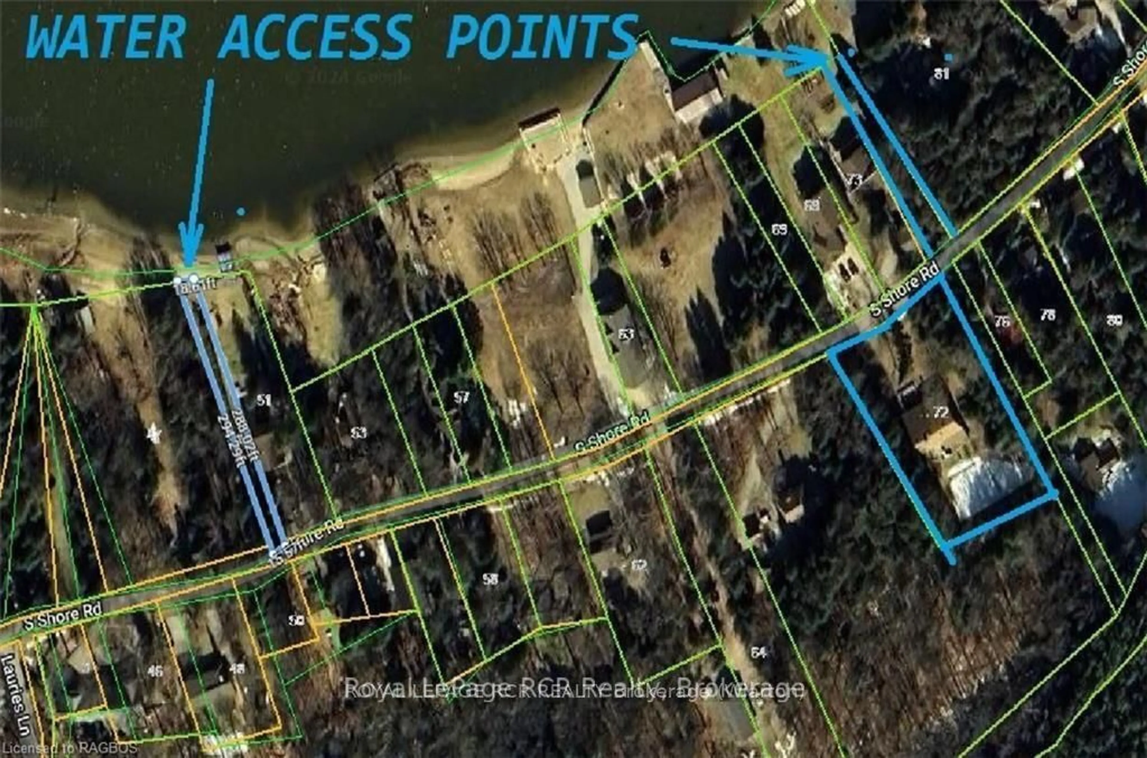 Picture of a map for 72 SOUTH SHORE Rd, Northern Bruce Peninsula Ontario N0H 1W0