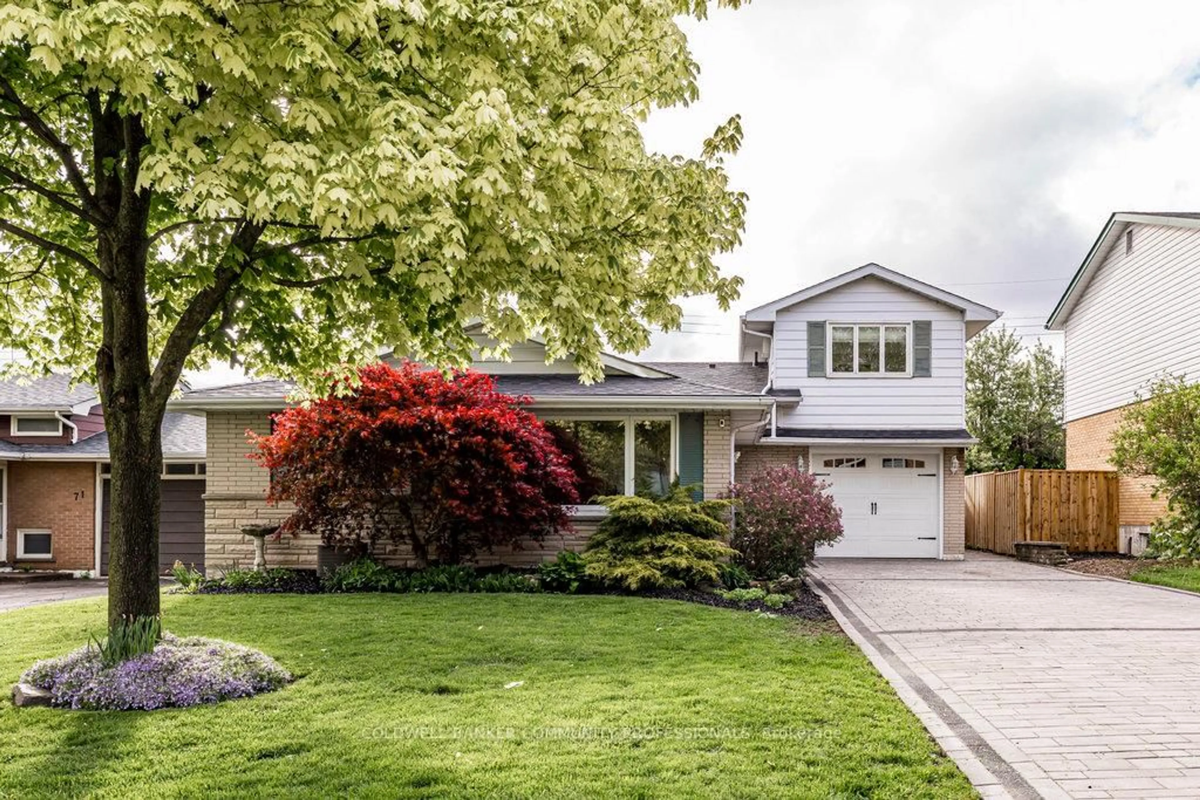 Home with vinyl exterior material, street for 75 Mountbatten Dr, Hamilton Ontario L9C 3V6
