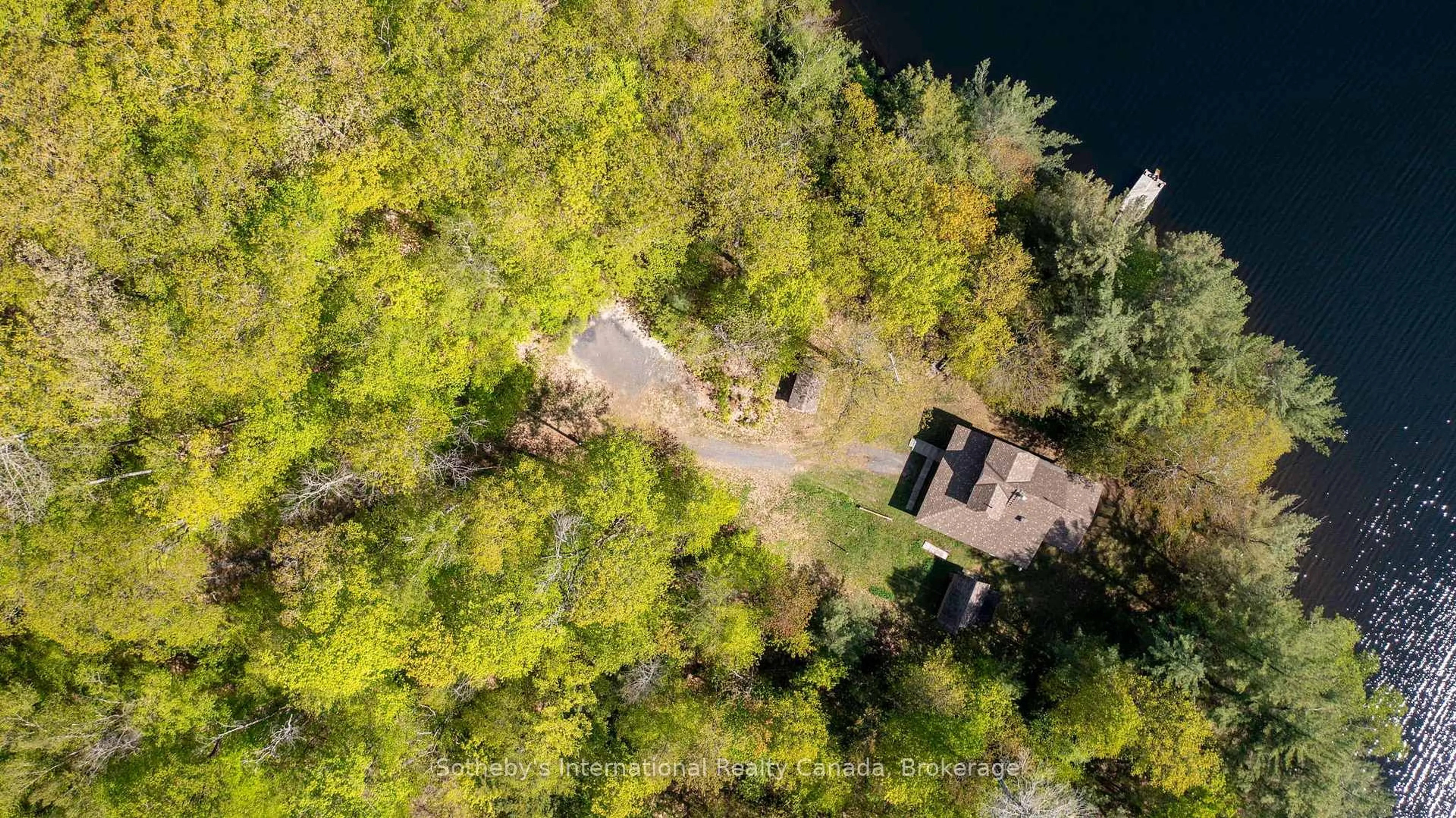 A pic from outside/outdoor area/front of a property/back of a property/a pic from drone, water/lake/river/ocean view for 14 Burnegie Lane, Seguin Ontario P2A 2W8