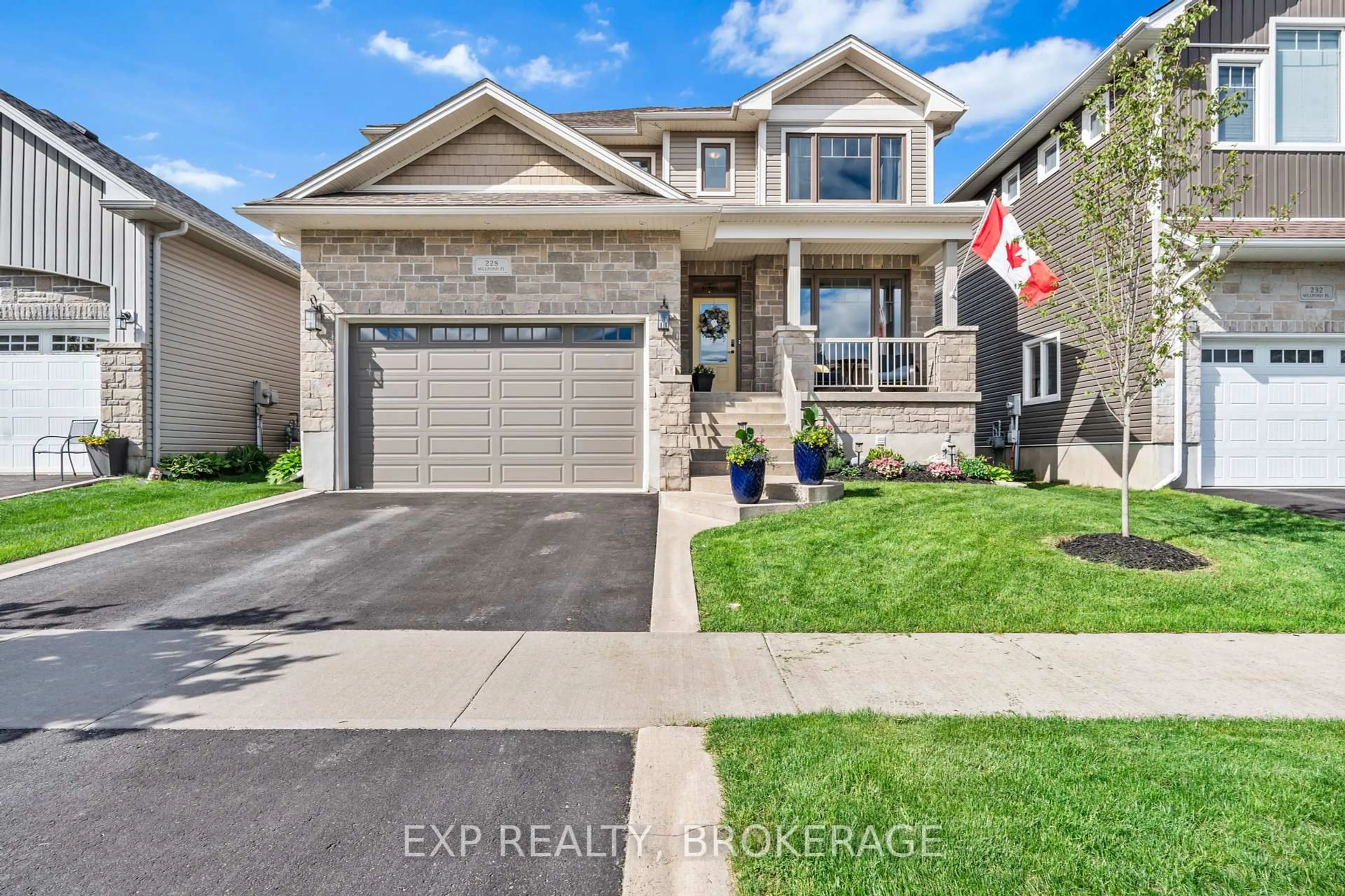 Home with vinyl exterior material, street for 228 MILL POND Pl, Kingston Ontario K7M 0C9