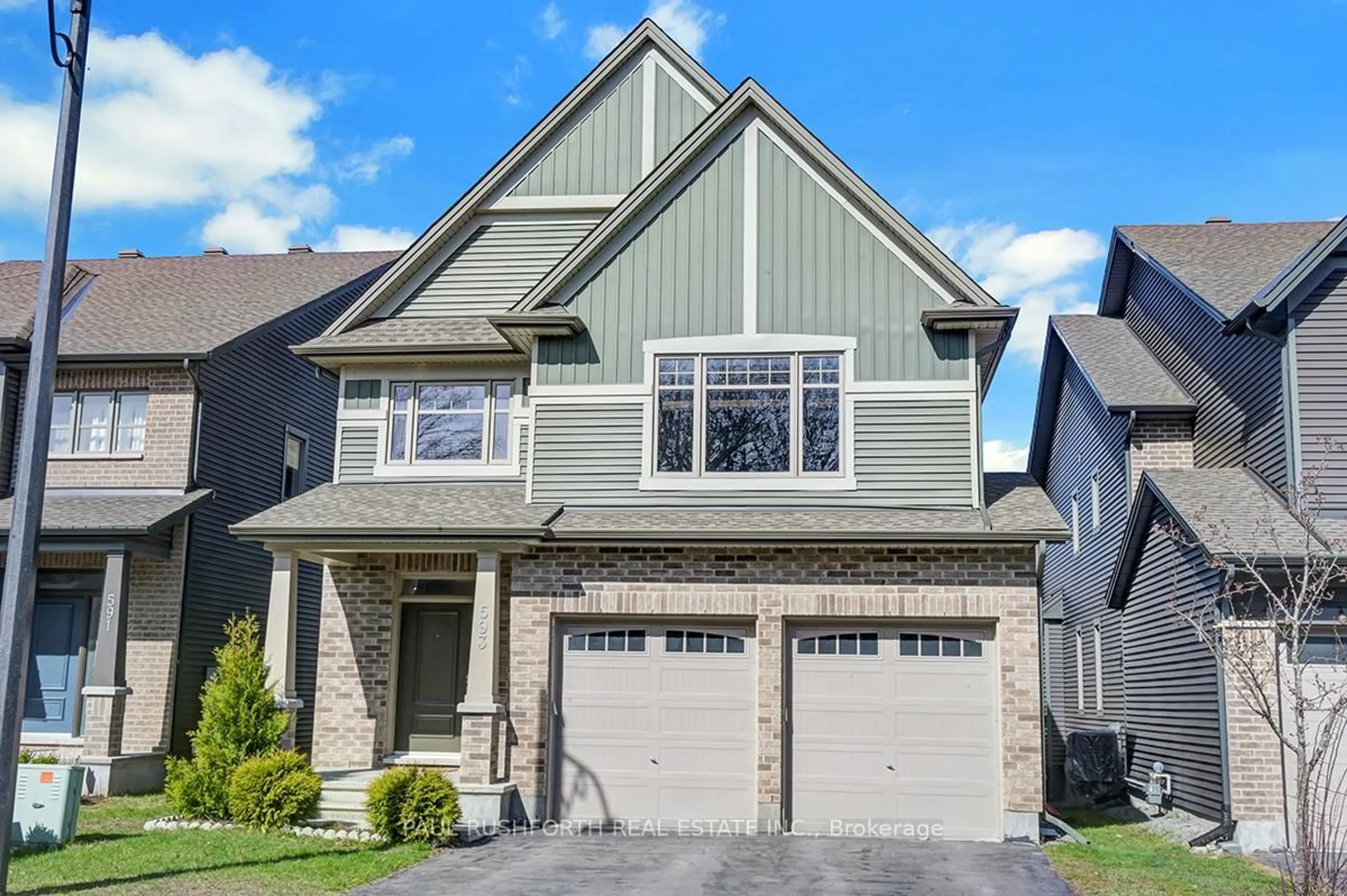 Home with vinyl exterior material, street for 593 Vivera Pl, Ottawa Ontario K2S 2M9