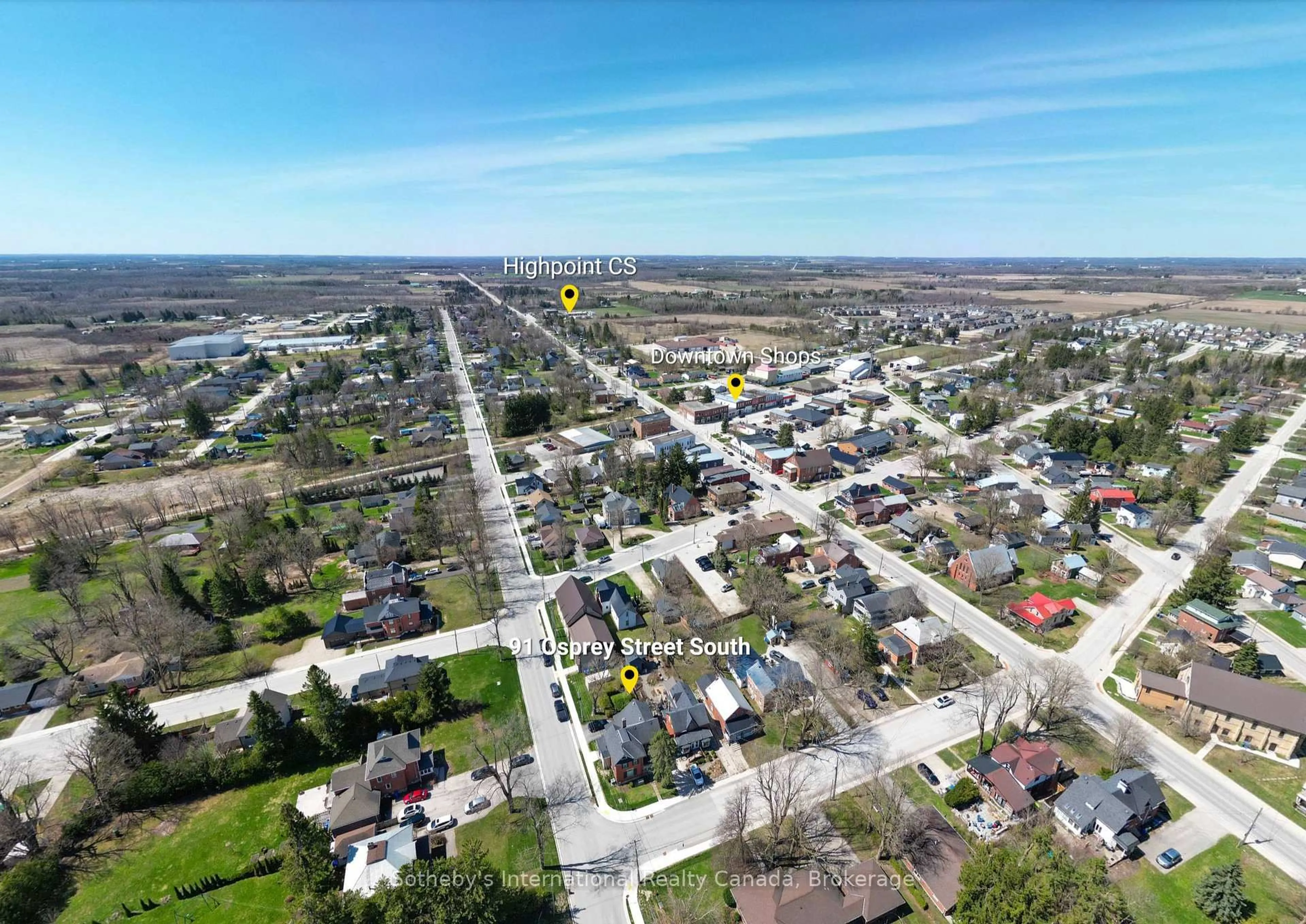 A pic from outside/outdoor area/front of a property/back of a property/a pic from drone, street for 91 Osprey St, Southgate Ontario N0C 1B0