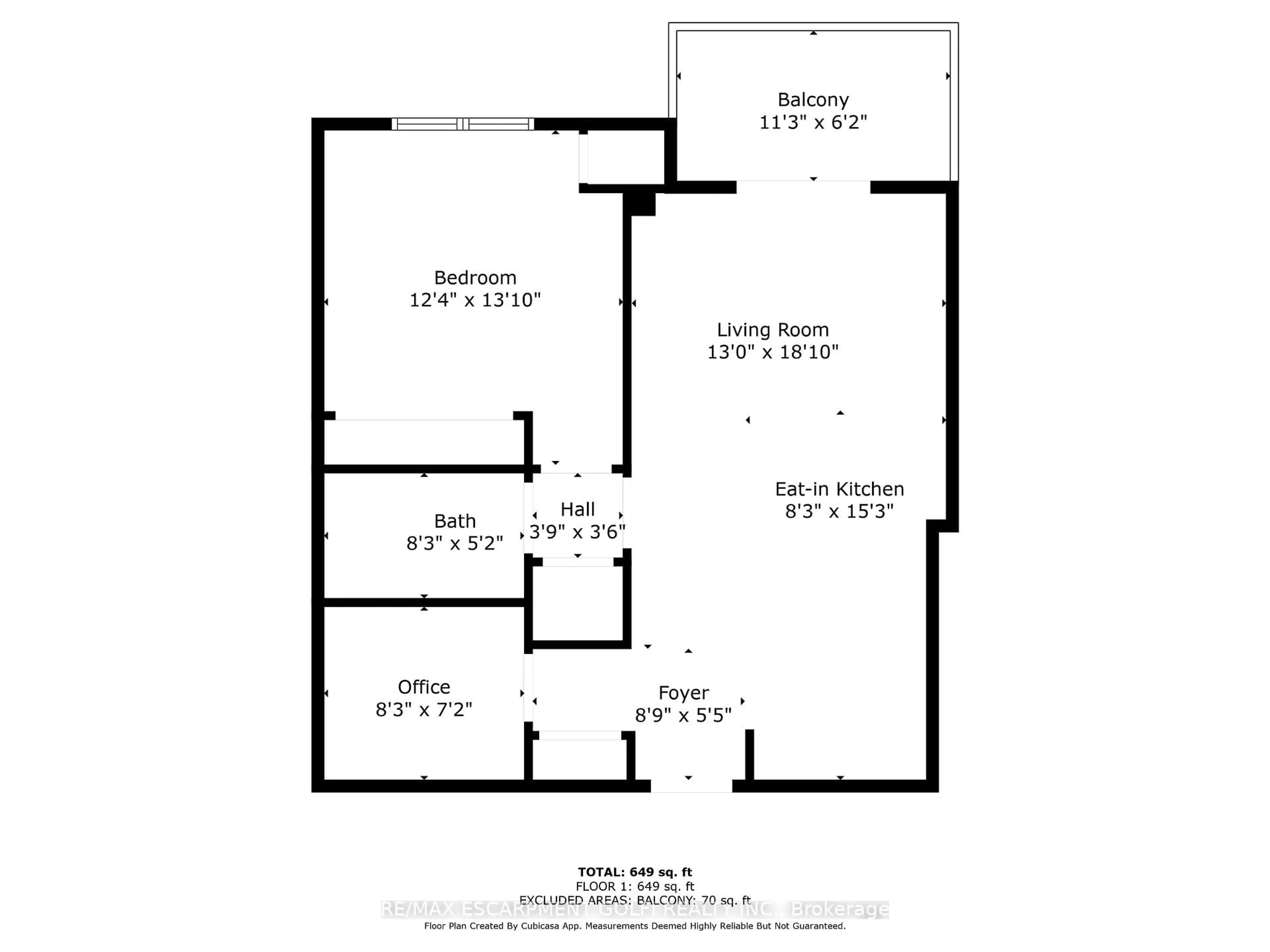 Floor plan for 16 Markle Cres #403, Hamilton Ontario L9G 0H4