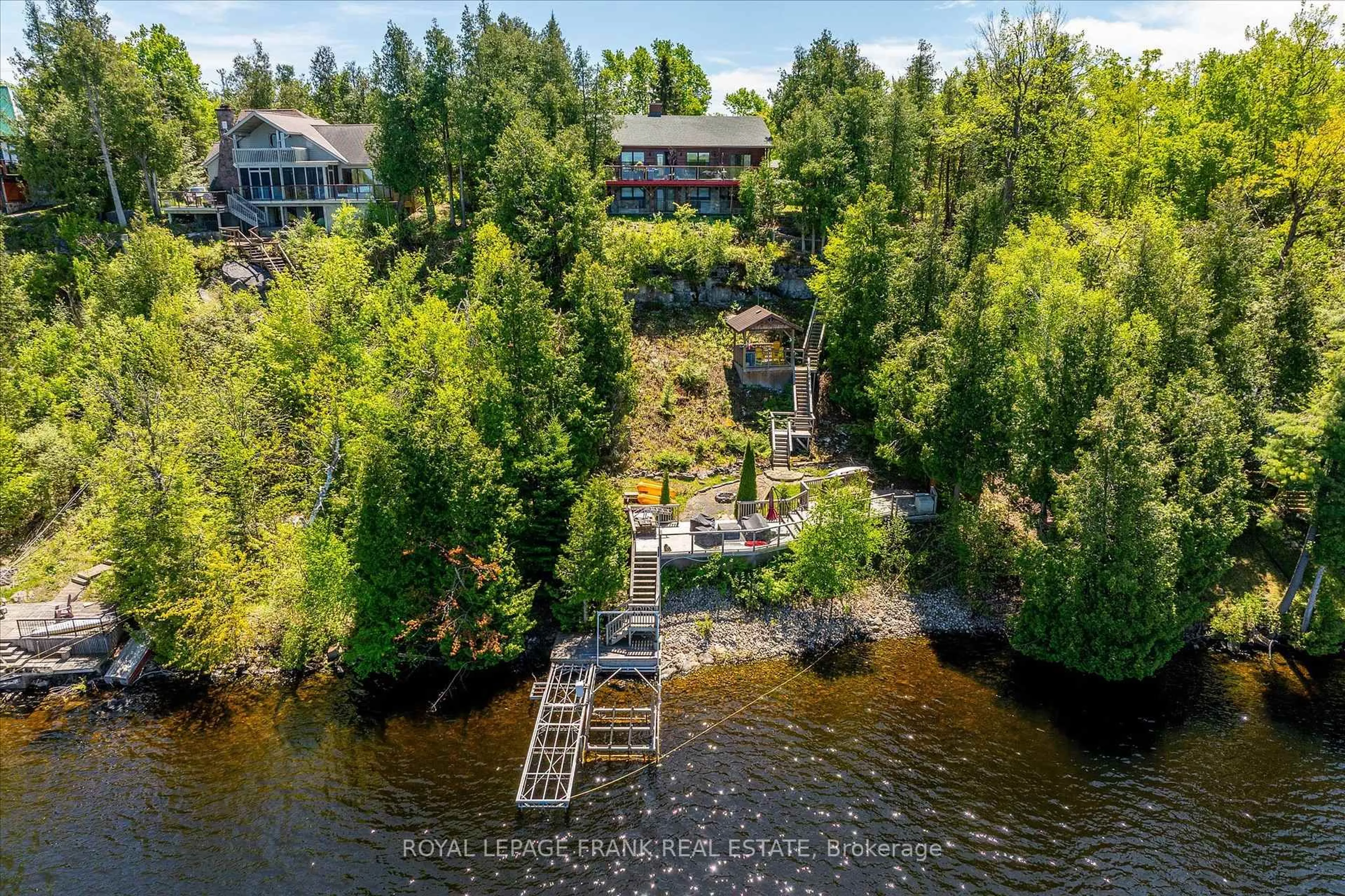 A pic from outside/outdoor area/front of a property/back of a property/a pic from drone, water/lake/river/ocean view for 124 Fire Route 66 N/A, Trent Lakes Ontario K0L 2J0