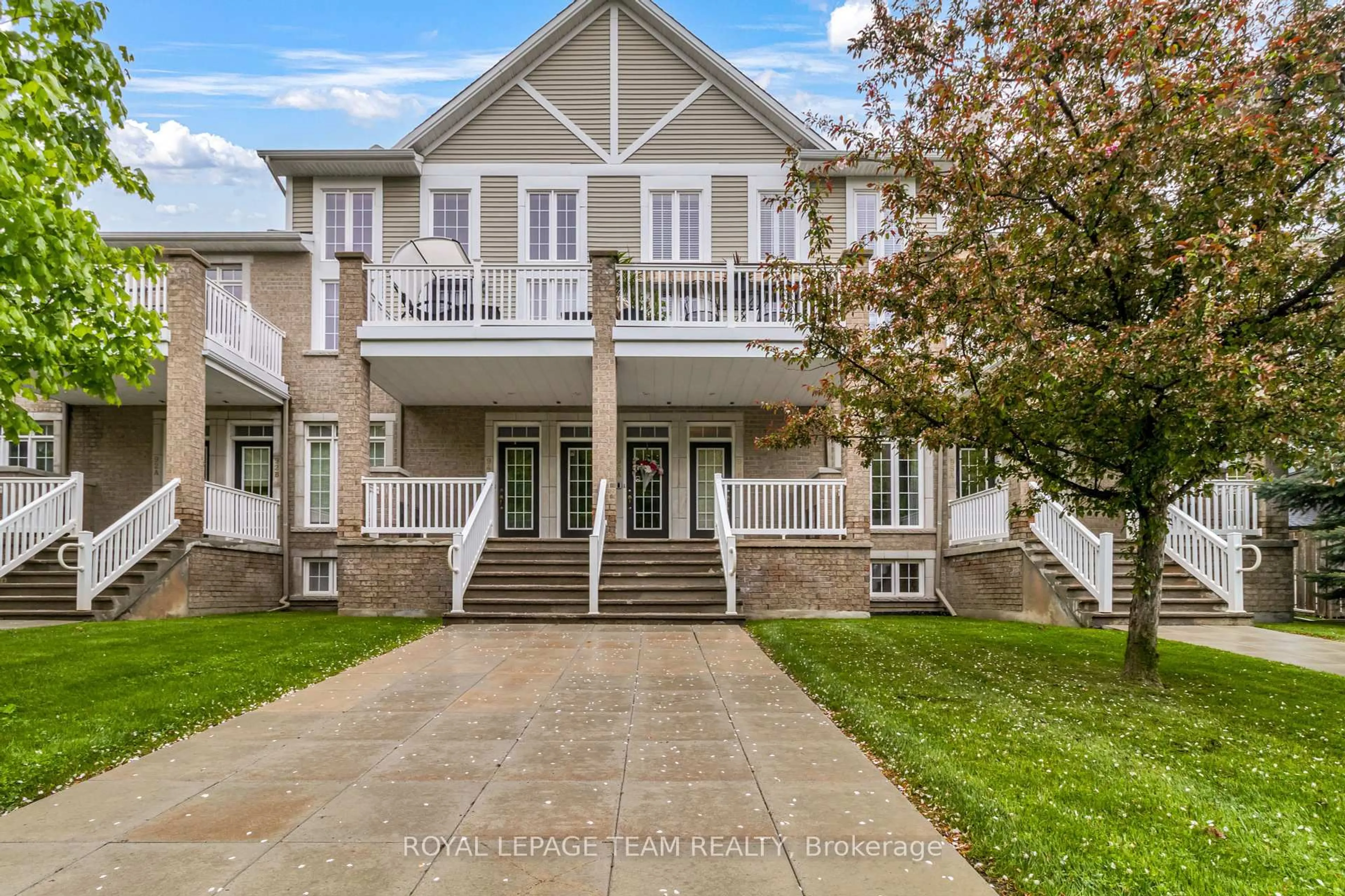 Home with vinyl exterior material, street for 96 Stonehaven Dr #B, Ottawa Ontario K2M 0C4
