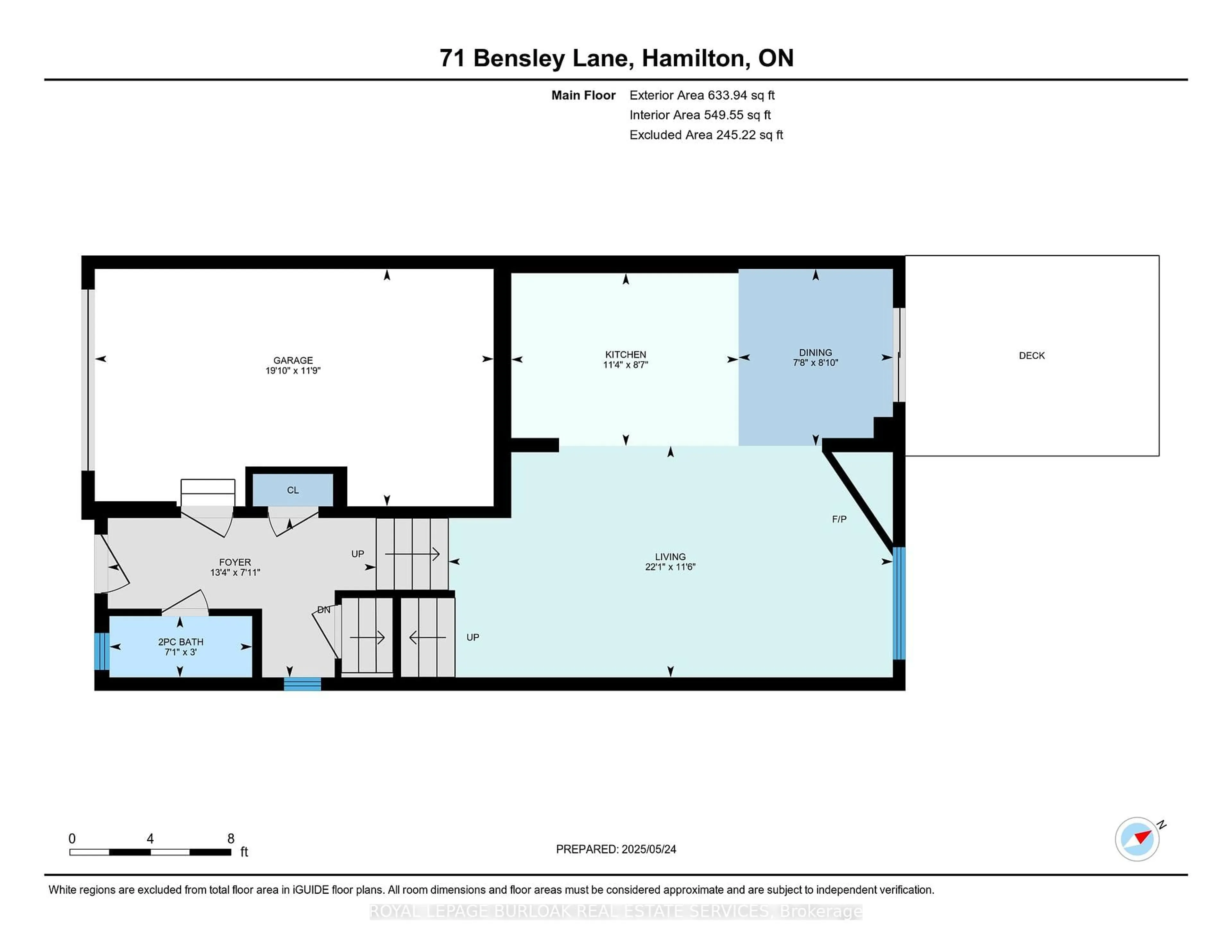 Floor plan for 71 Bensley Lane, Hamilton Ontario L9C 0E9