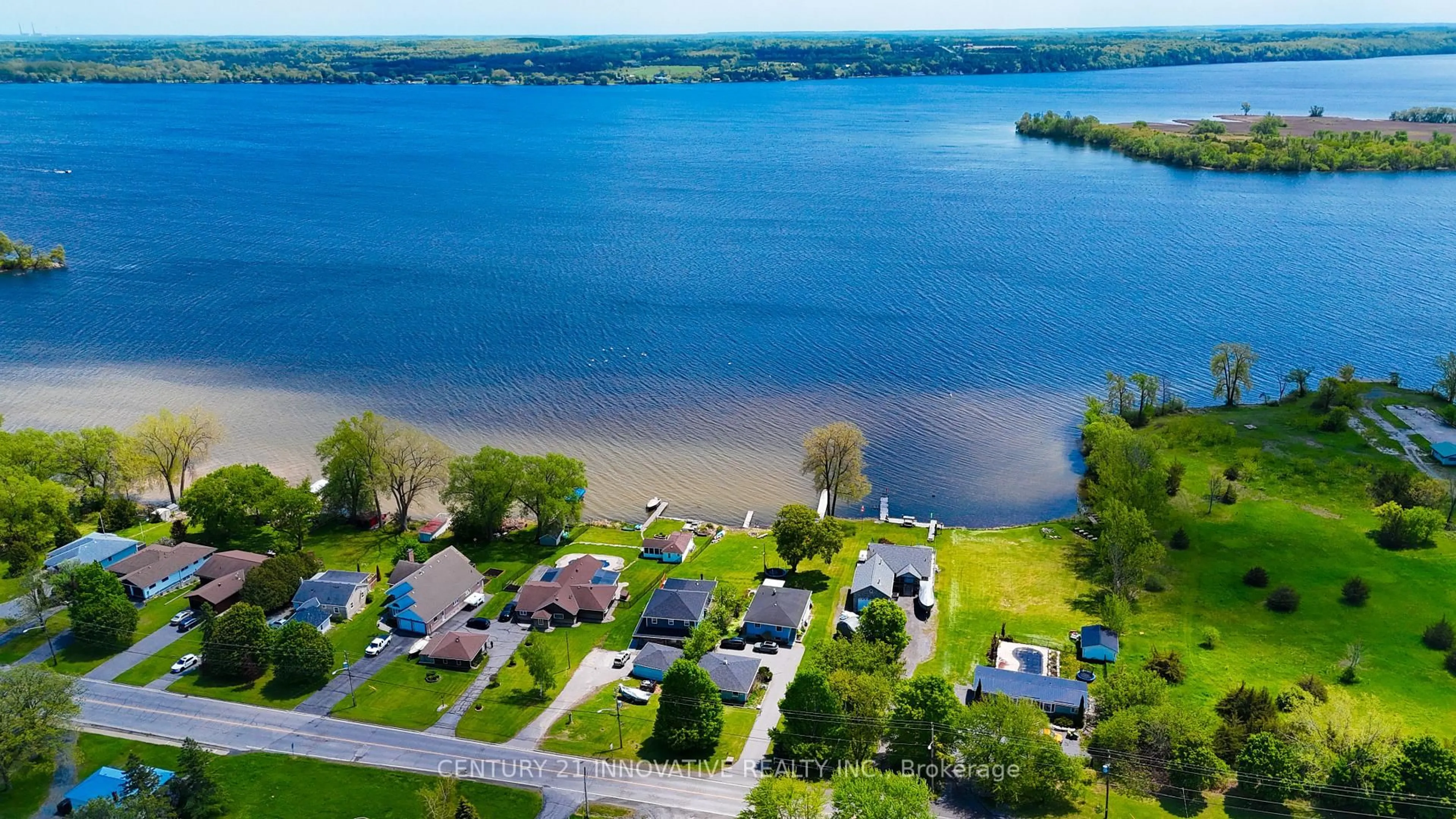A pic from outside/outdoor area/front of a property/back of a property/a pic from drone, water/lake/river/ocean view for 52 Main St, Deseronto Ontario K0K 1X0