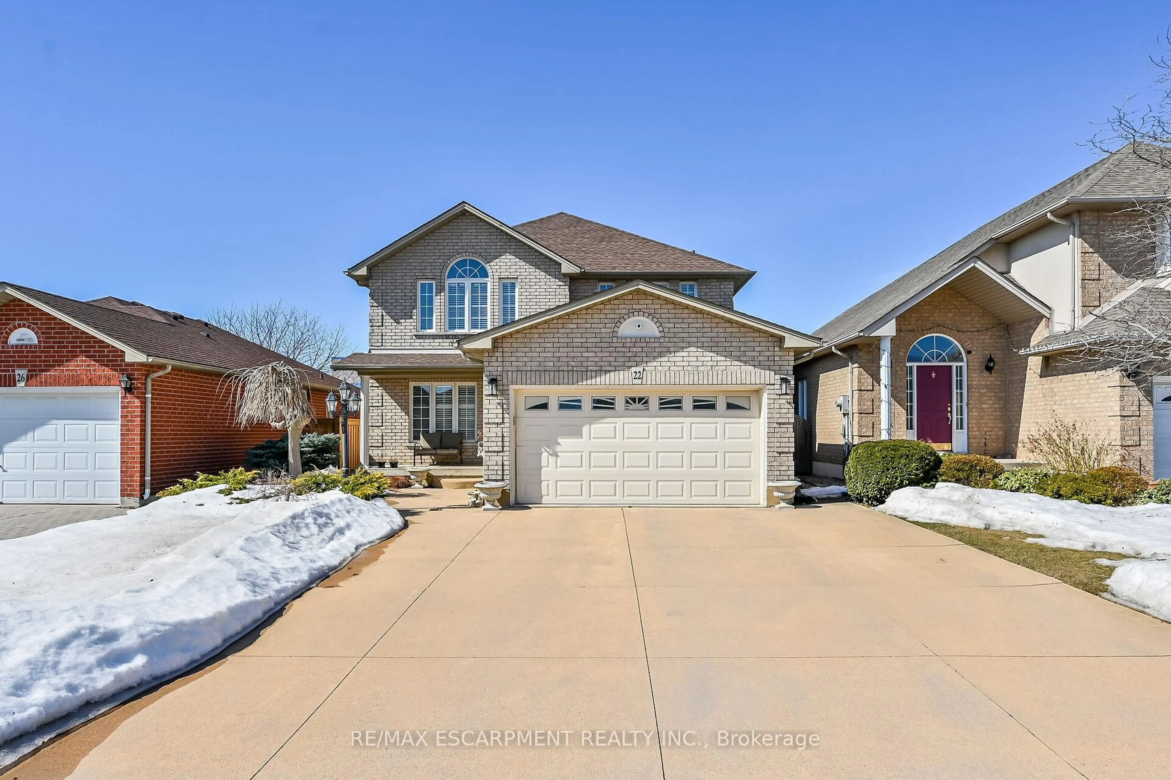 Home with brick exterior material, street for 22 Timothy Pl, Hamilton Ontario L9A 5K3