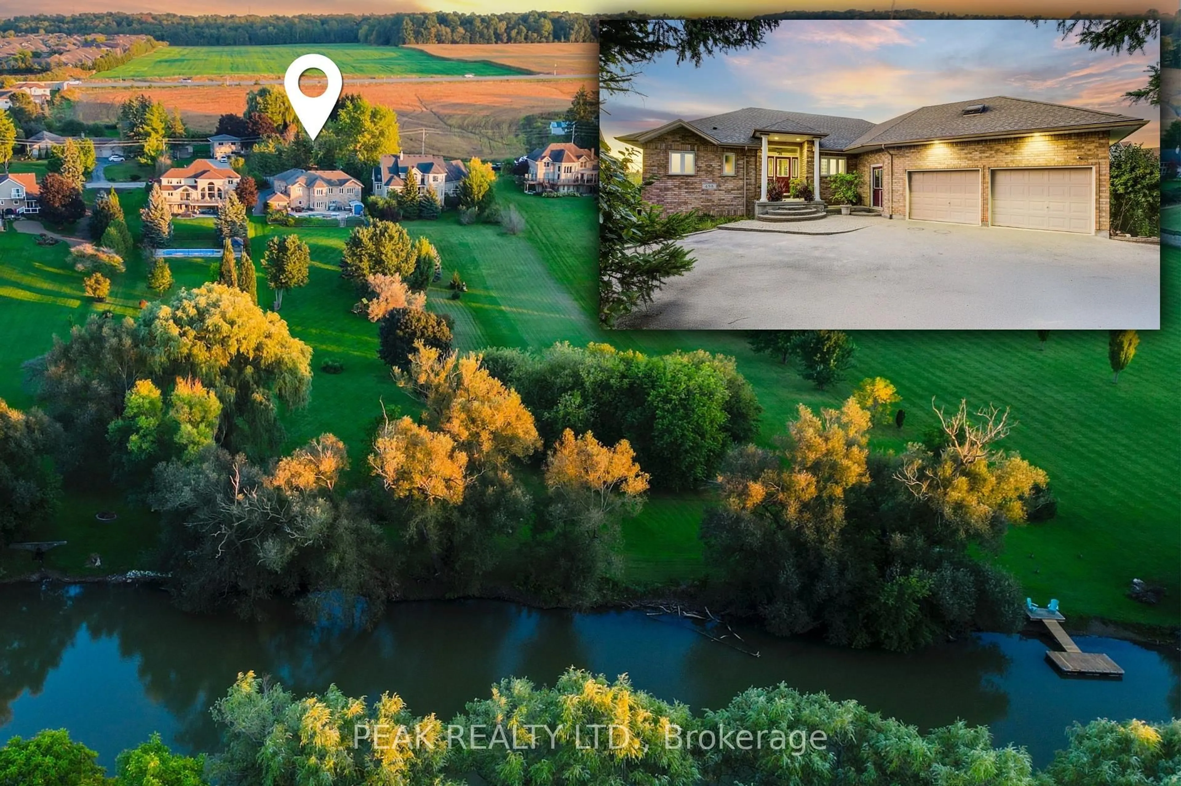 A pic from outside/outdoor area/front of a property/back of a property/a pic from drone, water/lake/river/ocean view for 498 Fairview St, Wilmot Ontario N3A 1M7