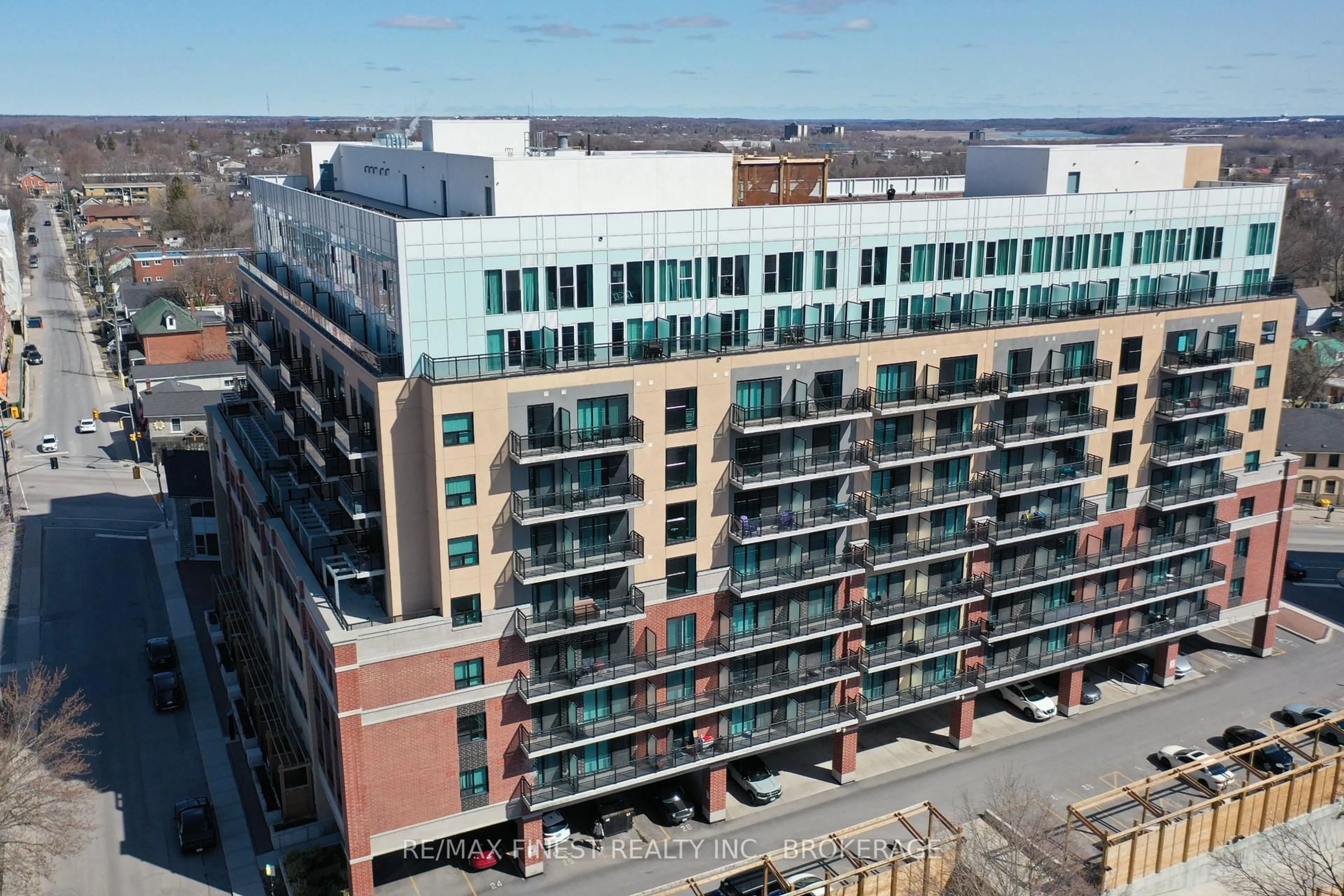 A pic from outside/outdoor area/front of a property/back of a property/a pic from drone, city buildings view from balcony for 652 Princess St #1031, Kingston Ontario K7L 1E5