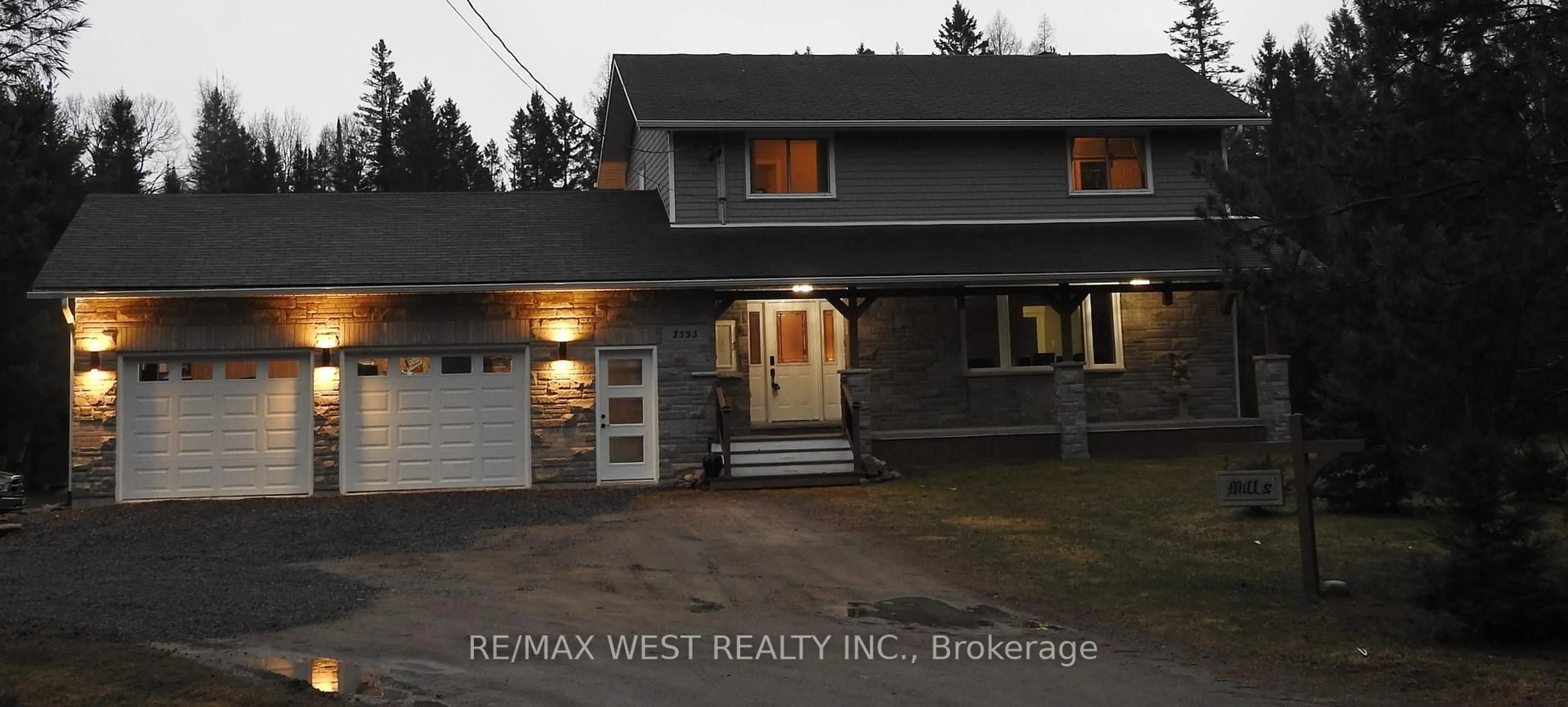 Home with vinyl exterior material, street for 2593 Alsace Rd, Nipissing Ontario P0H 1Z0