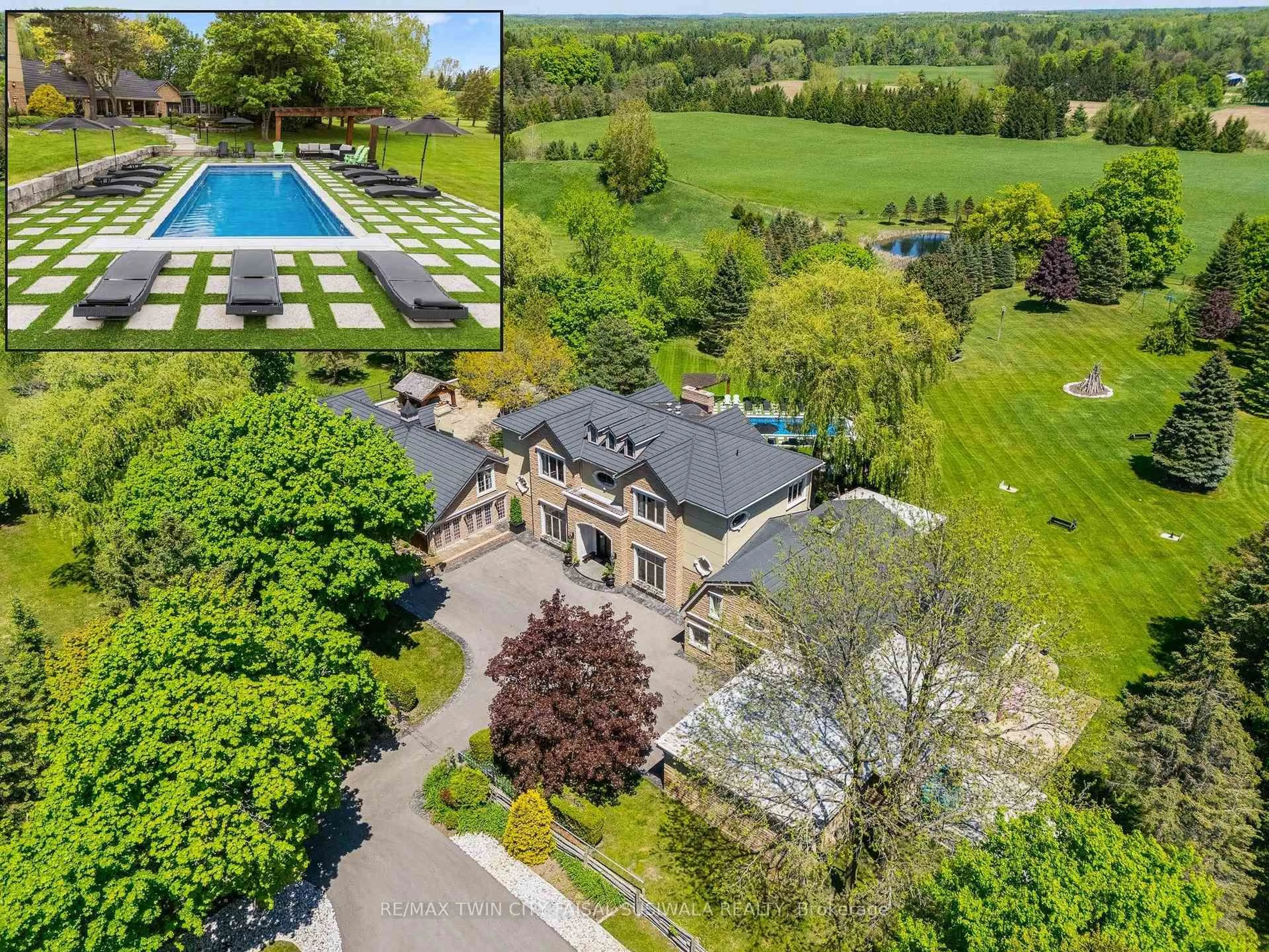 A pic from outside/outdoor area/front of a property/back of a property/a pic from drone, water/lake/river/ocean view for 1927 Shellard Rd, Cambridge Ontario N1R 5S7