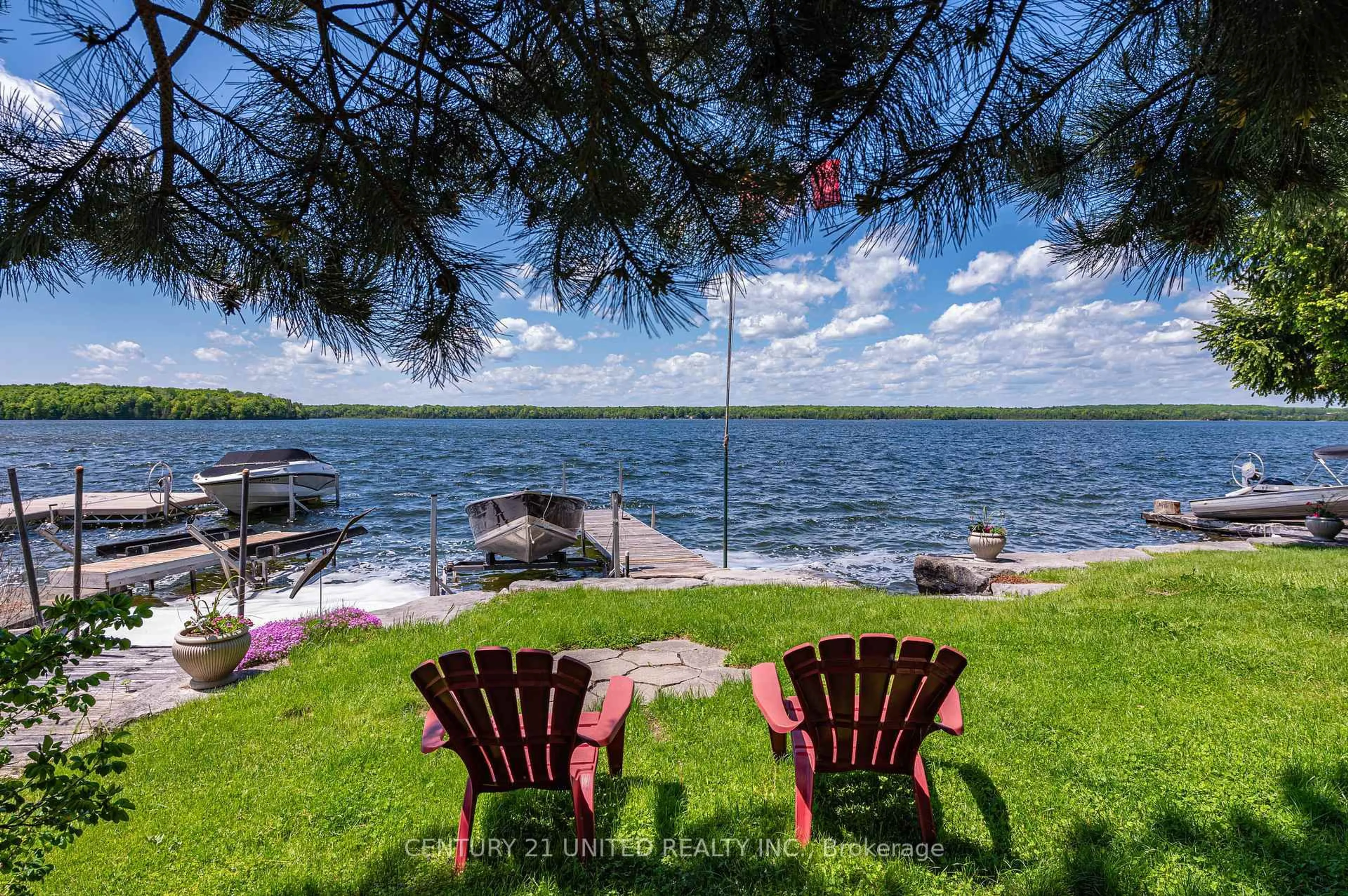 Patio, water/lake/river/ocean view for 2418 Upper Chemung Dr, Selwyn Ontario K0L 2H0