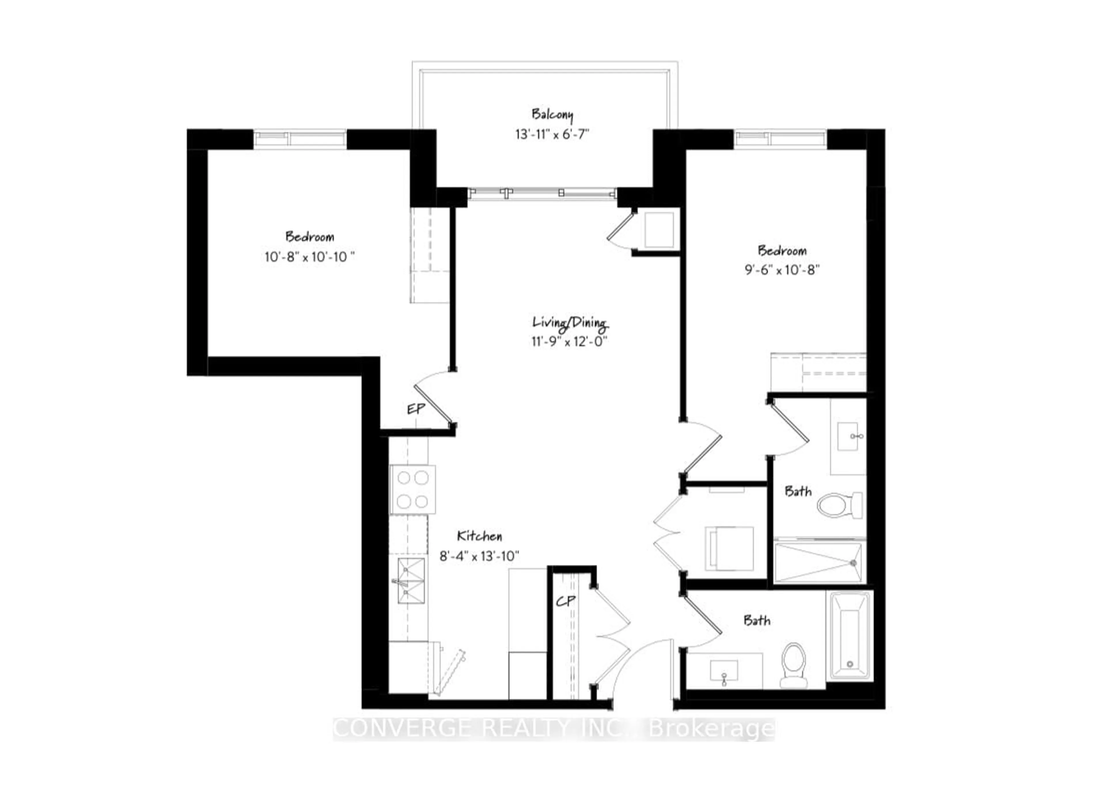 Floor plan for 525 New Dundee Rd #322, Kitchener Ontario N2P 0K8