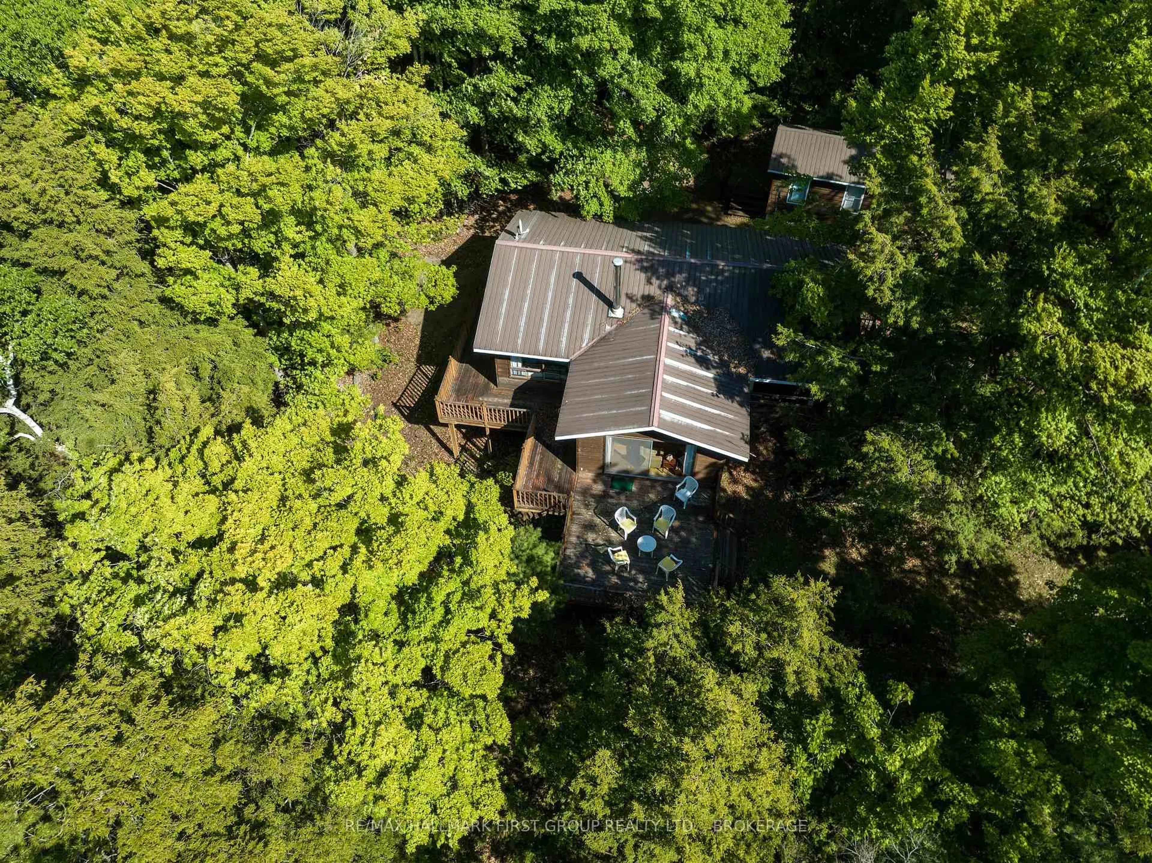 A pic from outside/outdoor area/front of a property/back of a property/a pic from drone, forest/trees view for 1083 TOBER Lane, Perth Road Ontario K0H 2L0