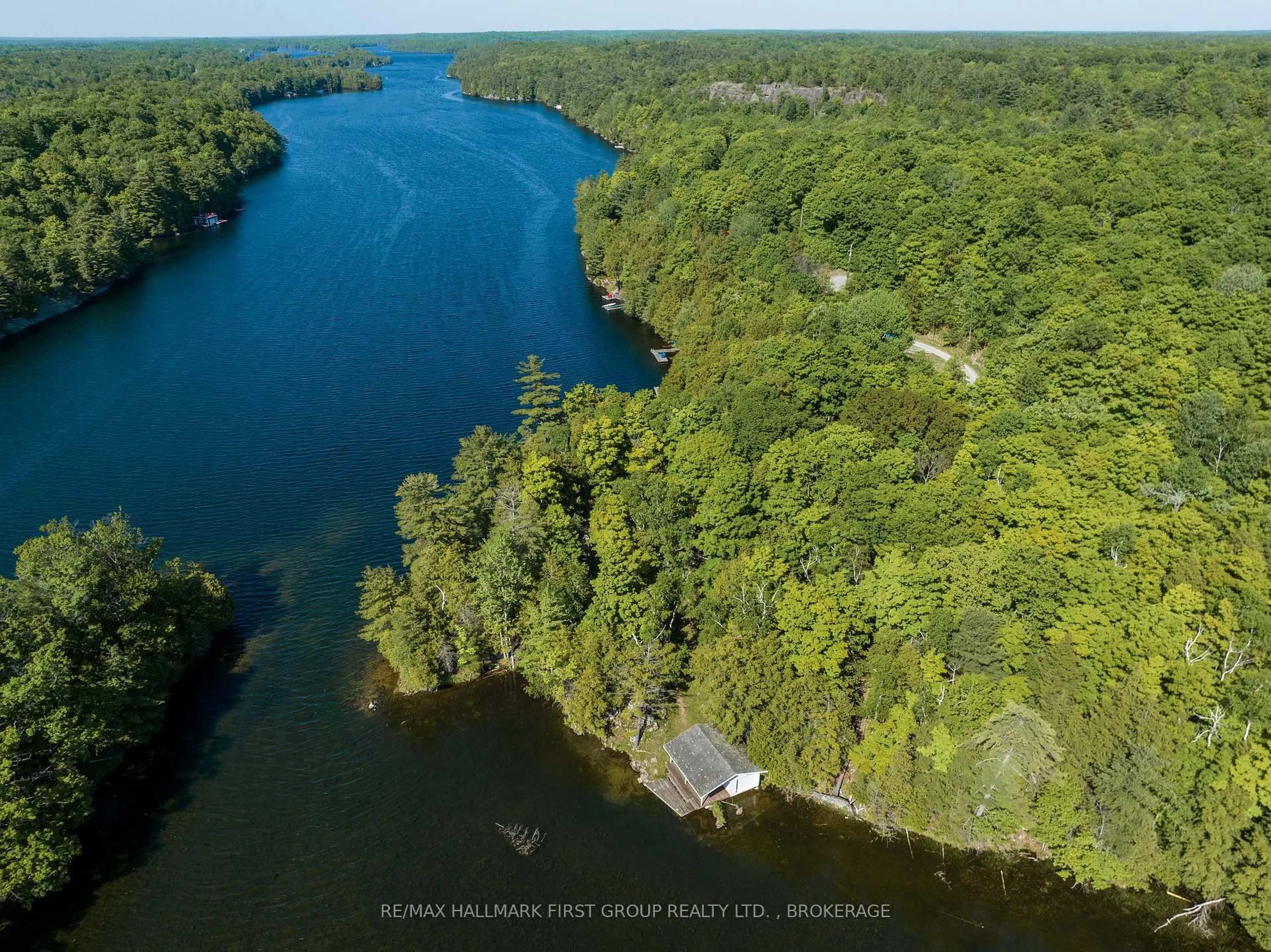 A pic from outside/outdoor area/front of a property/back of a property/a pic from drone, water/lake/river/ocean view for 1083 TOBER Lane, Perth Road Ontario K0H 2L0