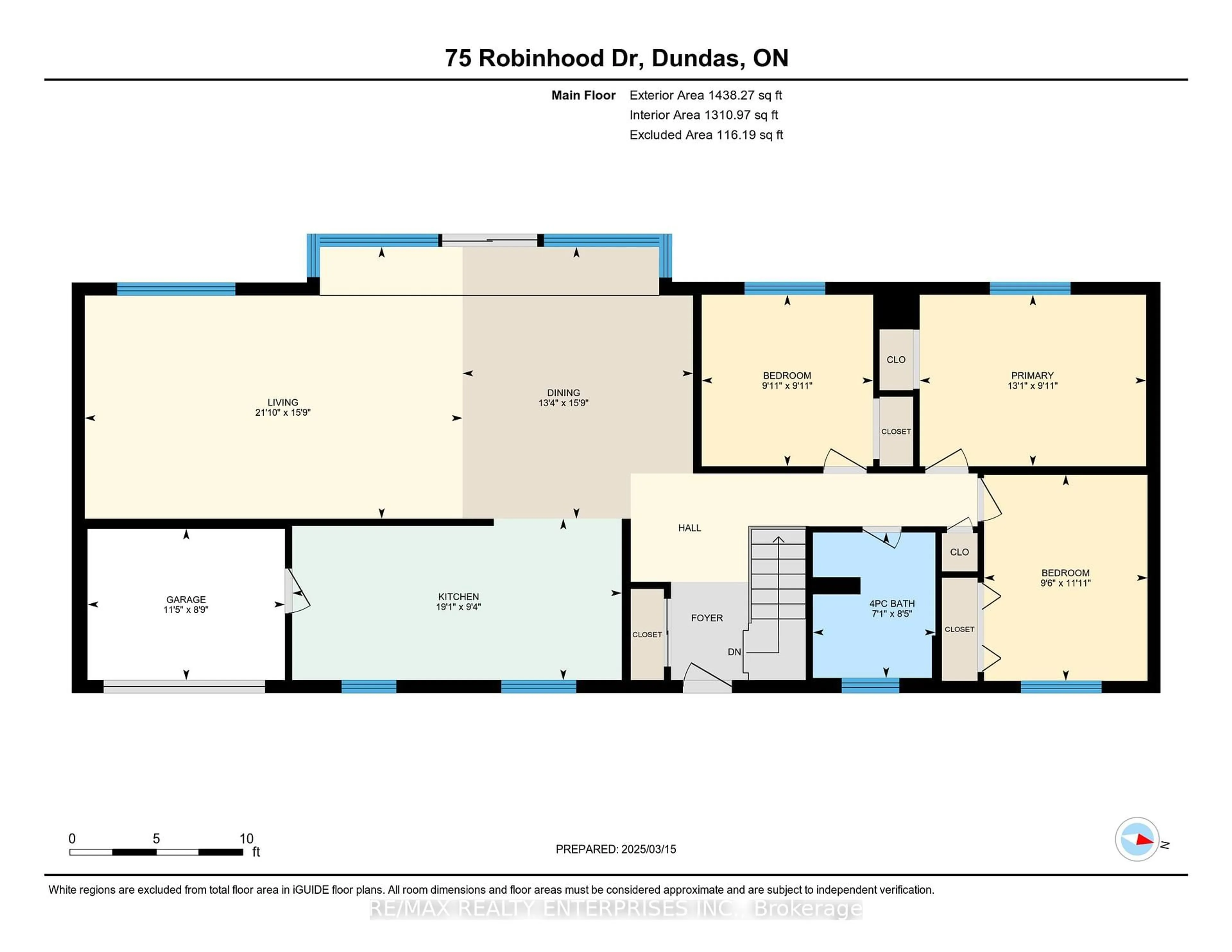 Floor plan for 75 Robinhood Dr, Hamilton Ontario L9H 4G2