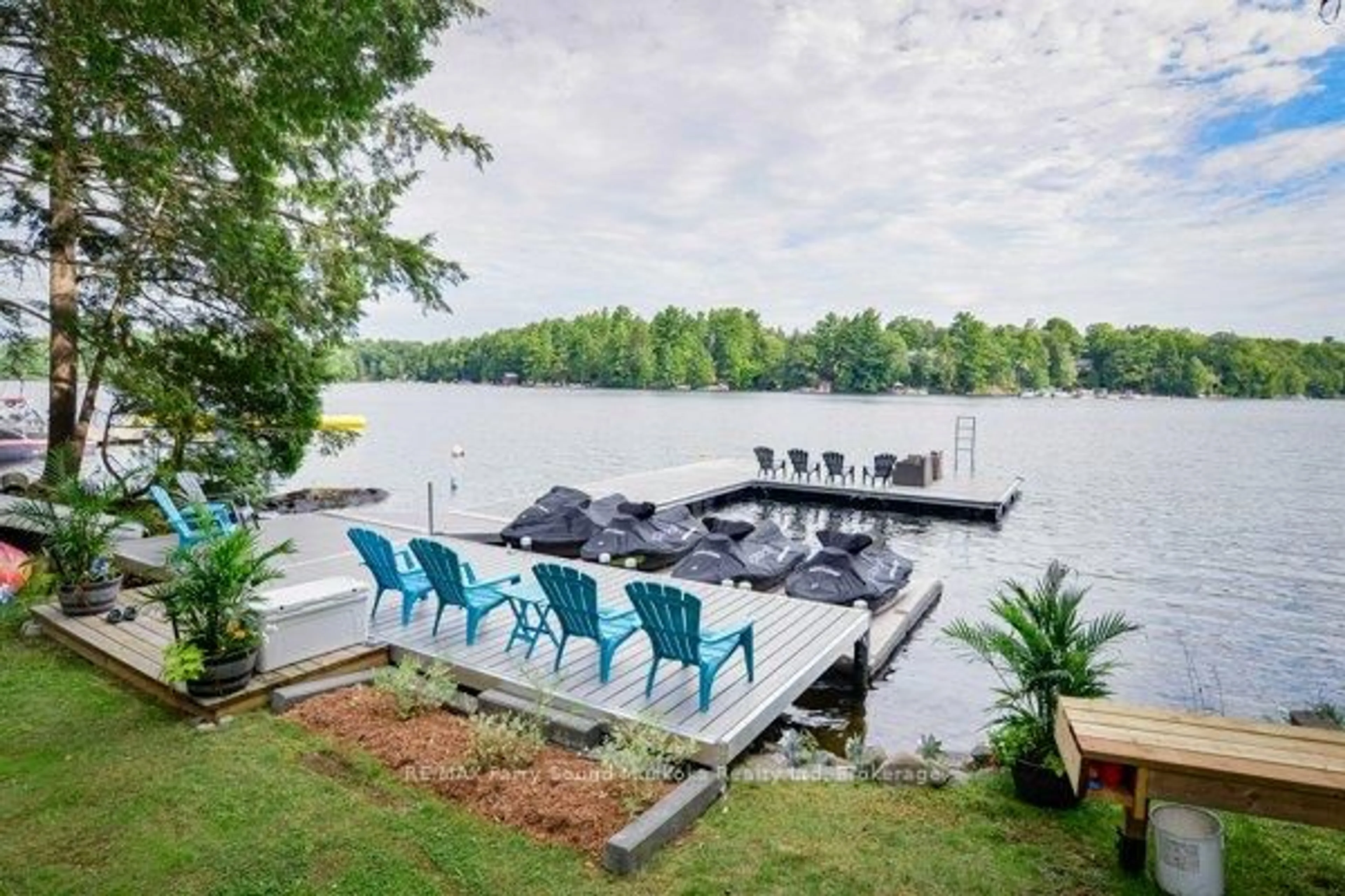 Patio, water/lake/river/ocean view for 13 Shady Lane, Seguin Ontario P2A 0B2