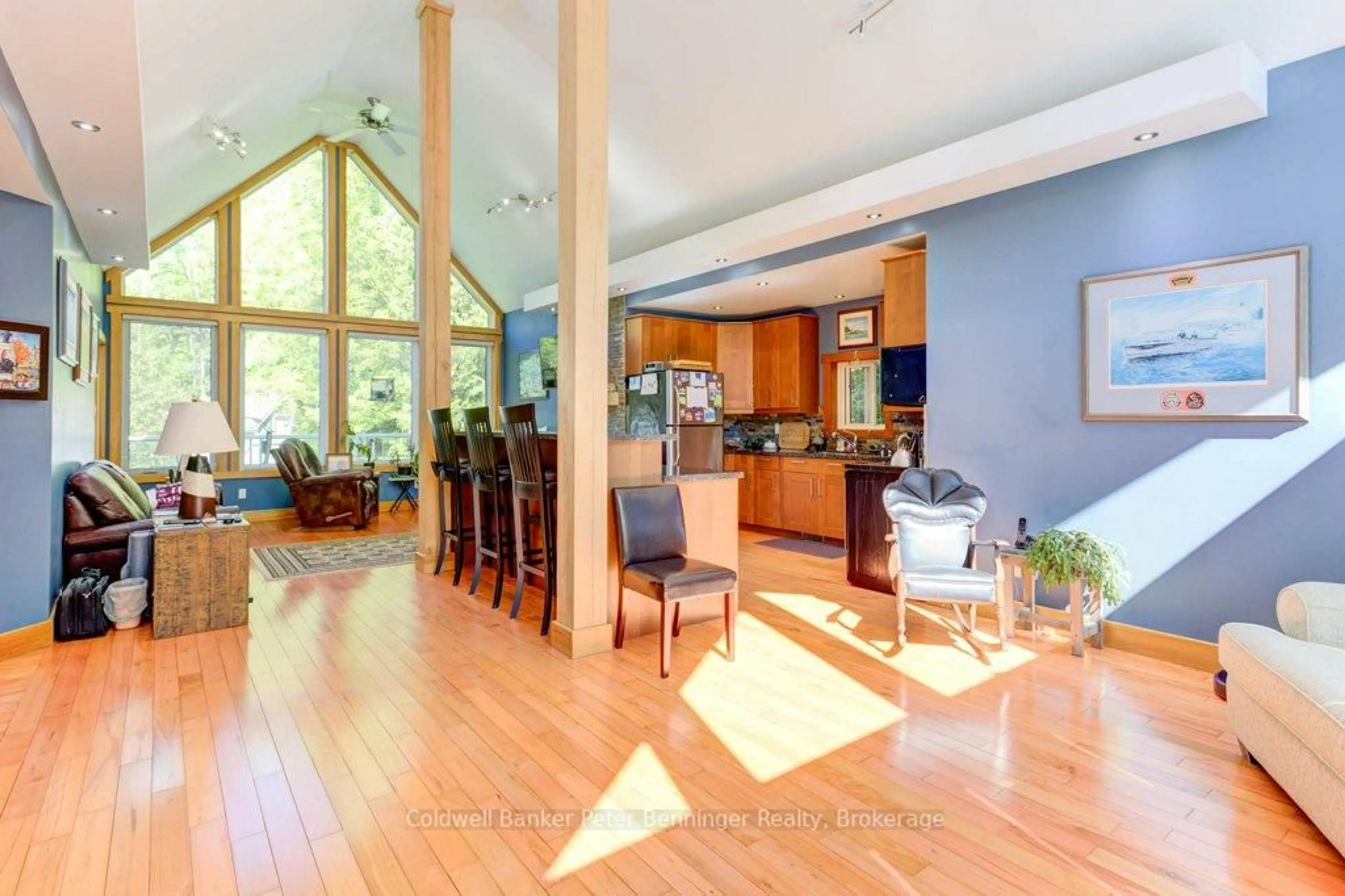 Open concept kitchen, wood/laminate floor for 32 Pine Forest Dr, South Bruce Peninsula Ontario N0H 1P0