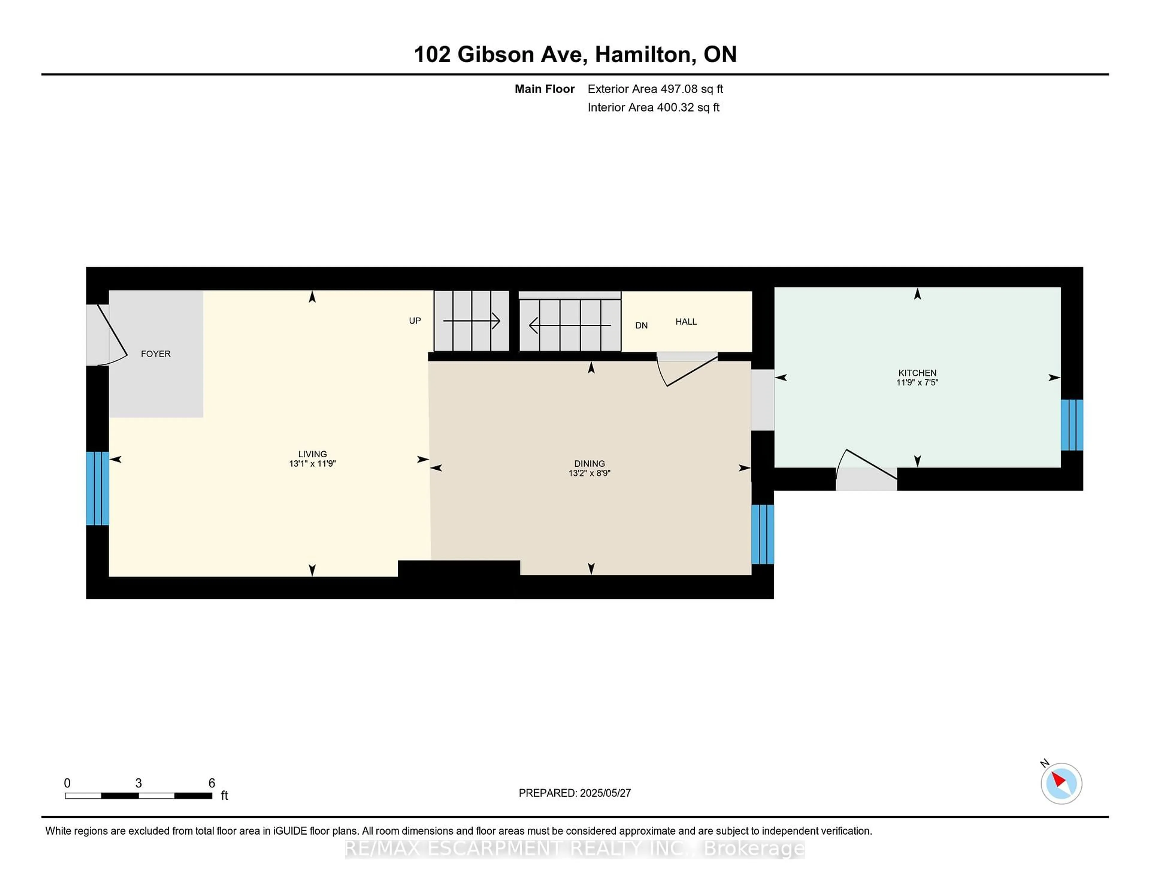 Floor plan for 102 Gibson Ave, Hamilton Ontario L8L 6J8
