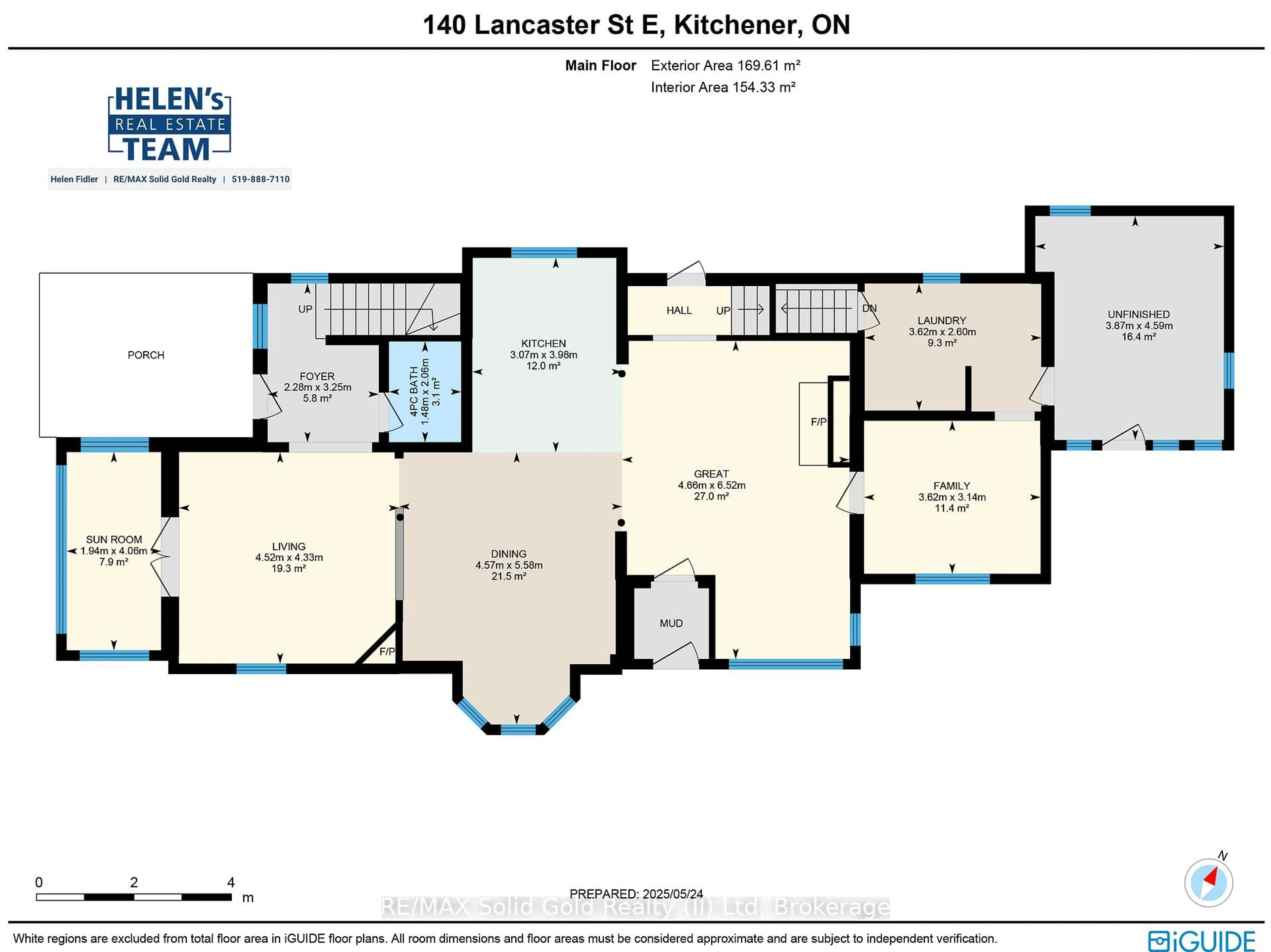 Floor plan for 140 Lancaster St, Kitchener Ontario N2H 1N1